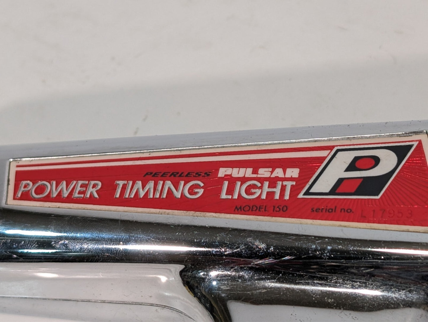Vintage Chrome Peerless Pulsar Model 150 Power Timing Light Tool Gun