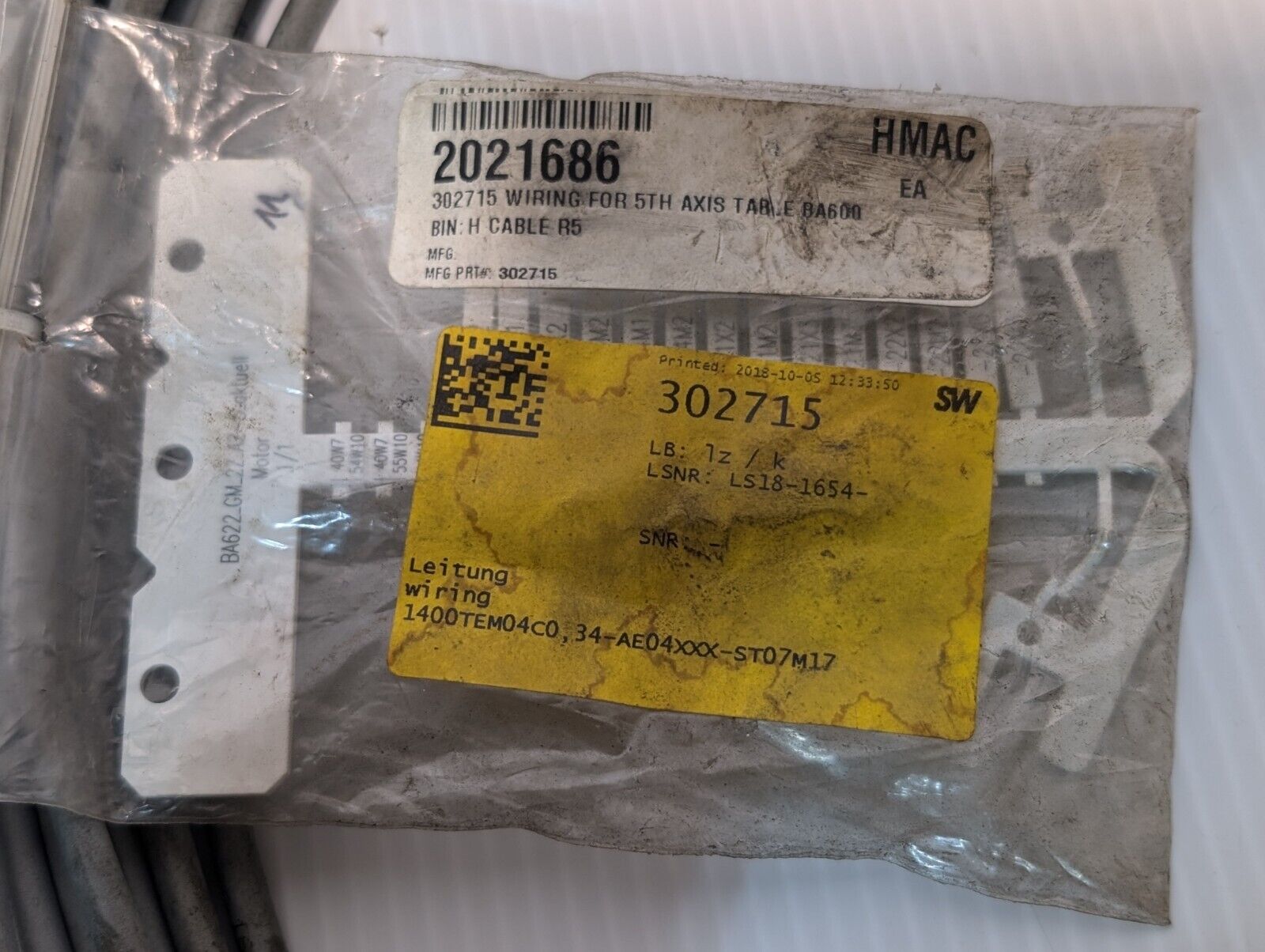 SW 302715 Wiring for 5th Axis Table BA600 BA322 CNC Horizontal Machining Center