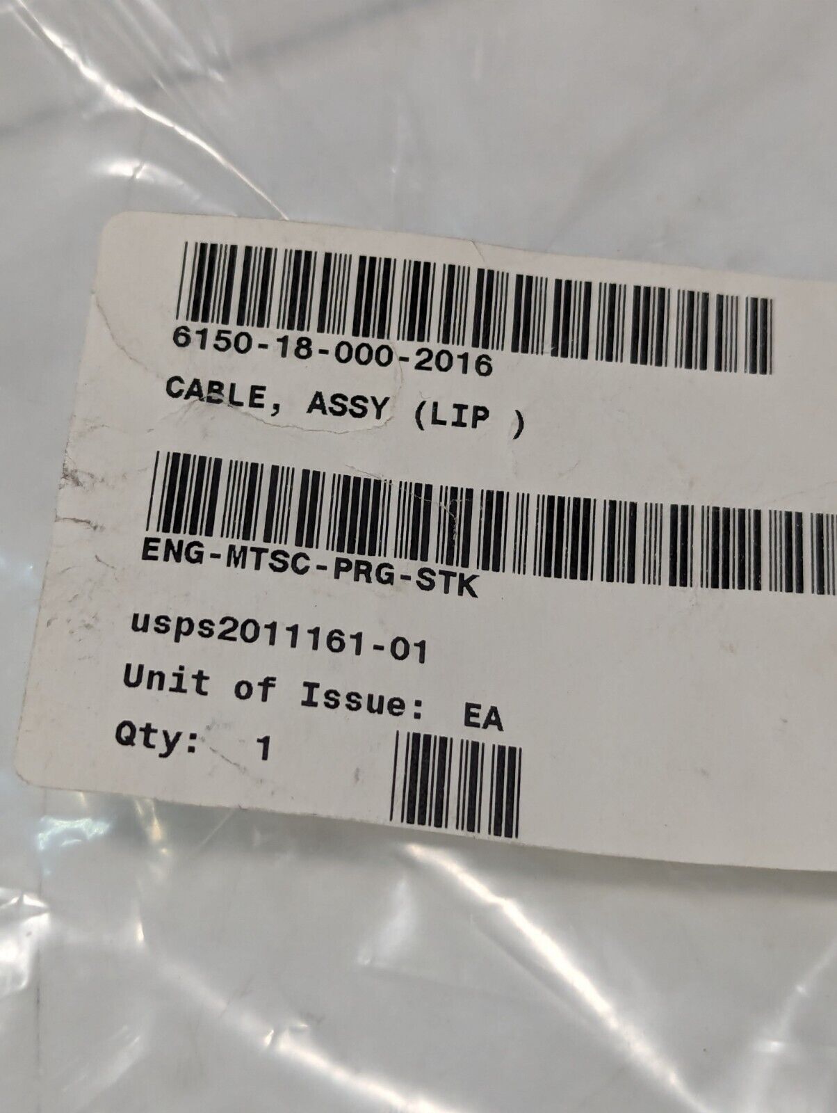 6150-18-000-2016 USPS2011161-01 ENG-MTSC-PRG-STK Lip Cable Assembly - Free Ship