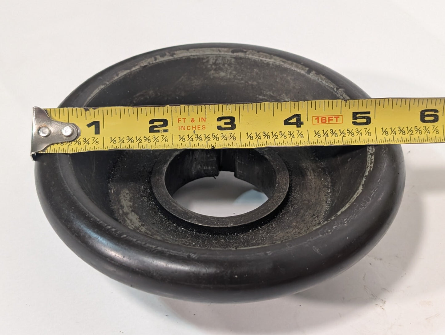 Unidentified Industrial Machine Guard, 5.5" Diameter, Keyed Bore