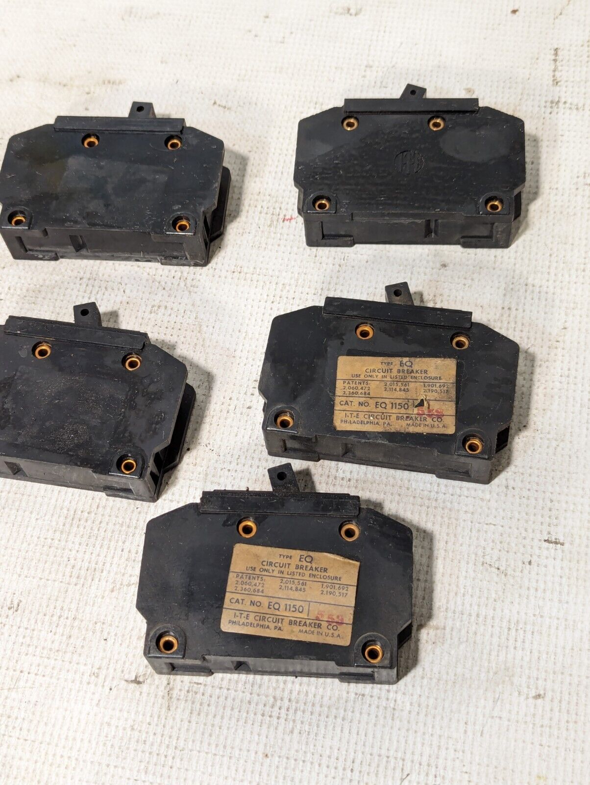 Lot of 5 ITE EQ1150 Circuit Breaker, 50A, 1-Pole - Free Shipping