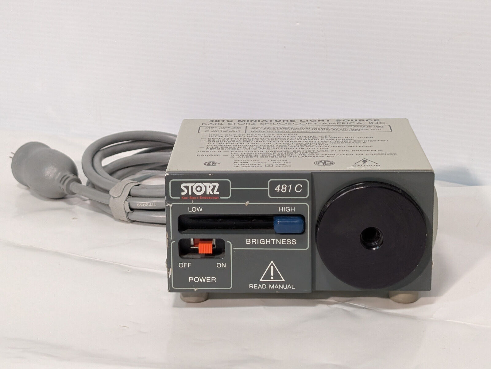 Storz 481C Miniature Lightsource, Endoscopy, 117 VAC, 50/60 Hz, Made in USA