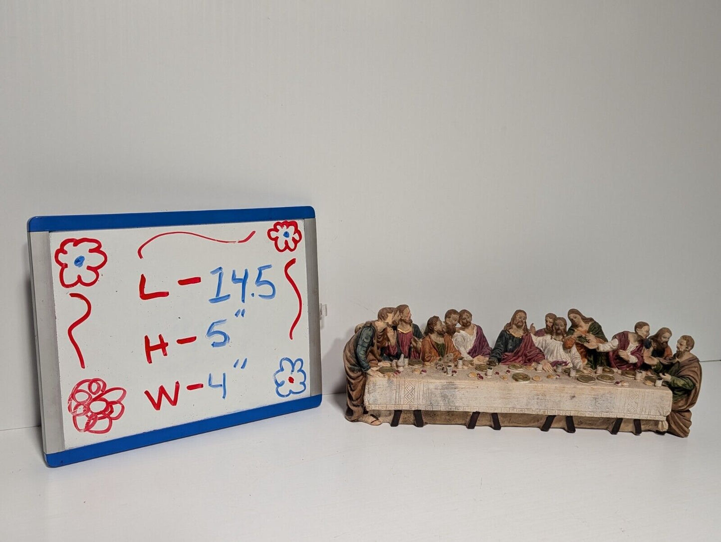 The Last Supper Jesus & Disciples Sculpture Christian Decor 14.5" L, 5" H, 4" W