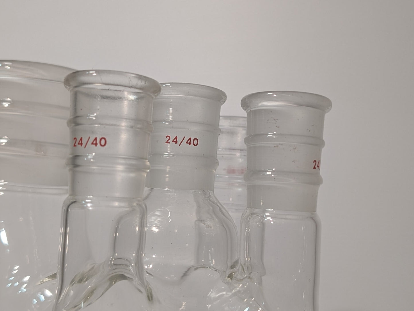 Ace Glass 4 Neck Round Bottom 1000ml Boiling Flask, (3) 24/40 & (1) 45/50