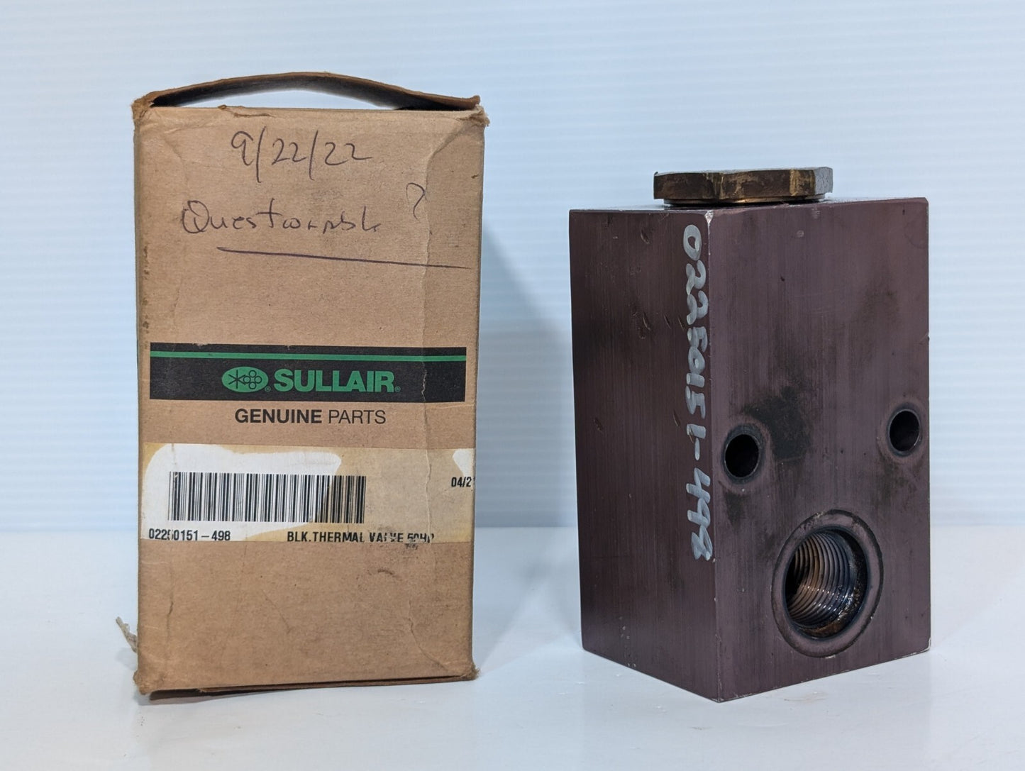 Sullair 02250151-498 Blk Thermal Valve 50HP Compressor Element -For Parts-