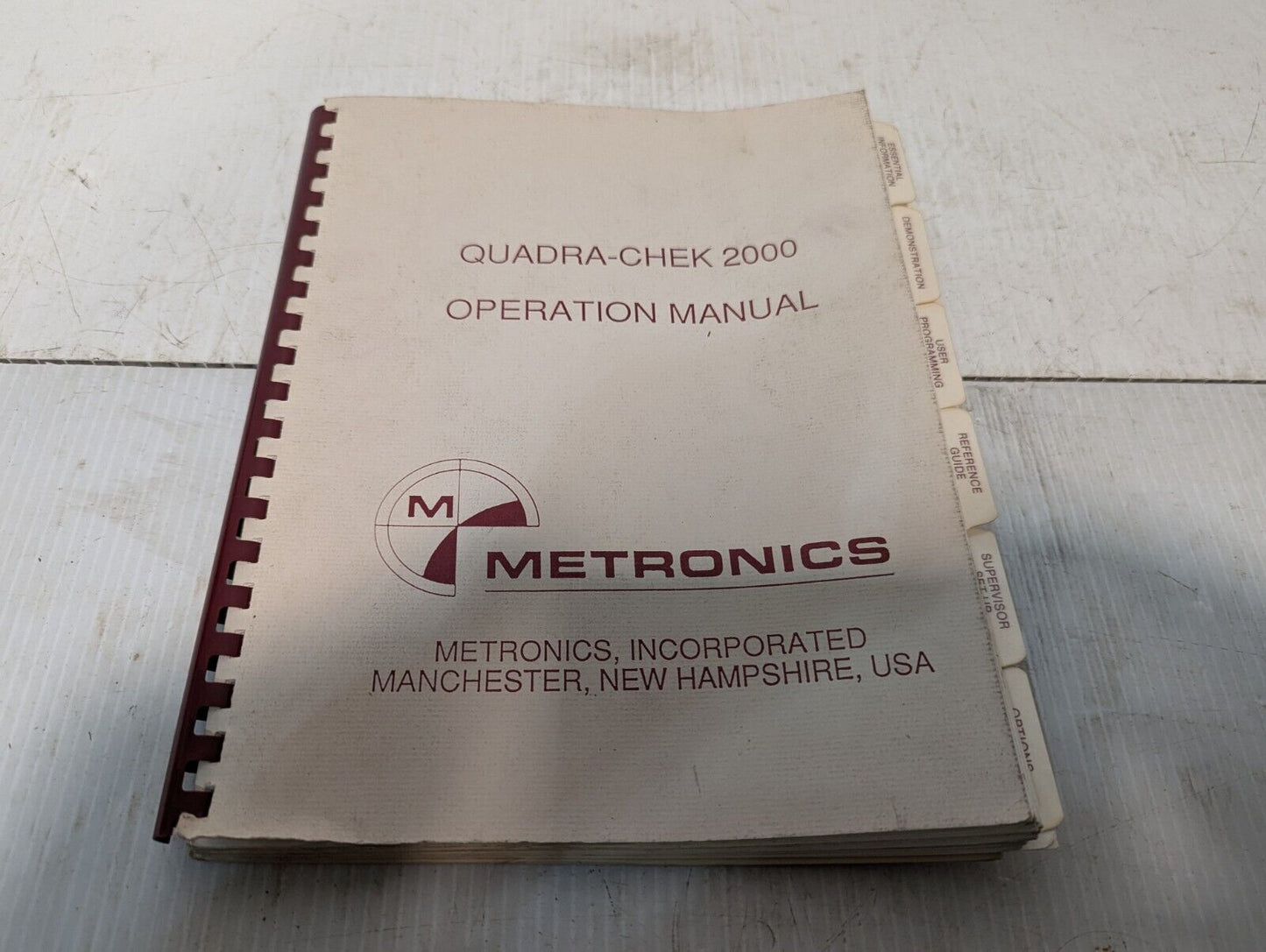 Vintage Metronics Quadra-Chek 2000 Operation Manual