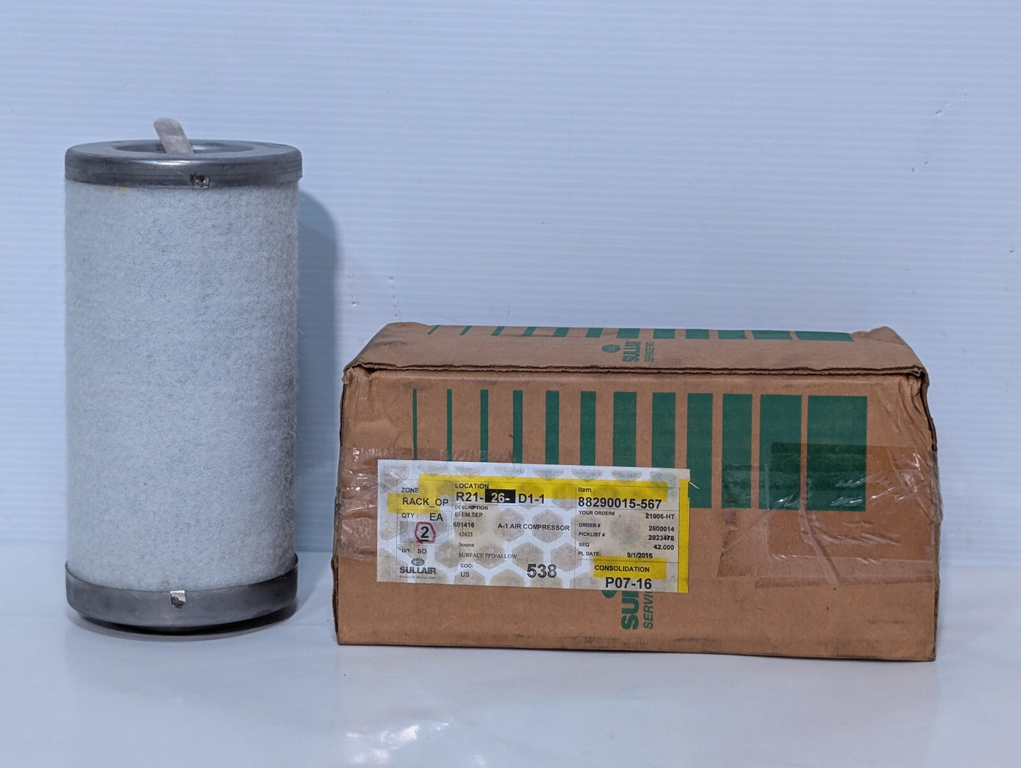 Sullair Parts 88290015-567 AOS Filter, Air/Oil Separator Element, Made in USA
