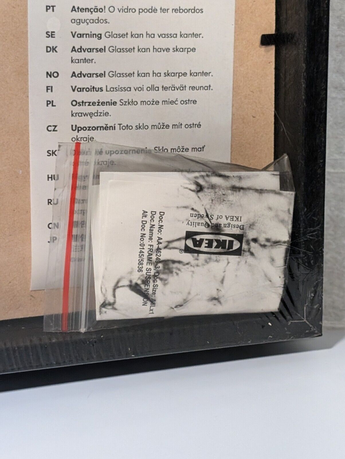 (1) IKEA RIBBA Frame Black 19-3/4” X 19-3/4” Picture Frame, New