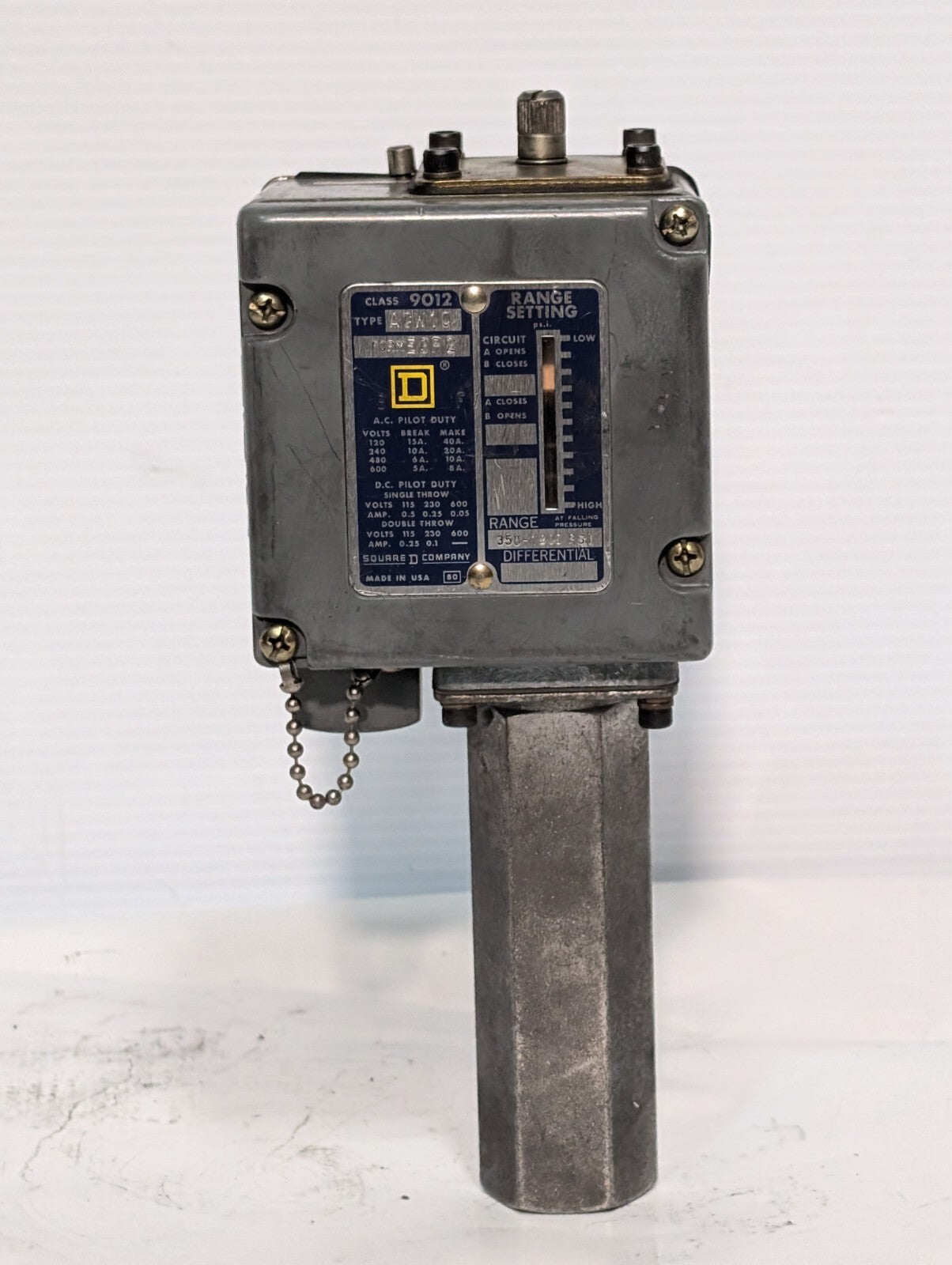 Square D Class 9012 A0W10 Pressure Switch