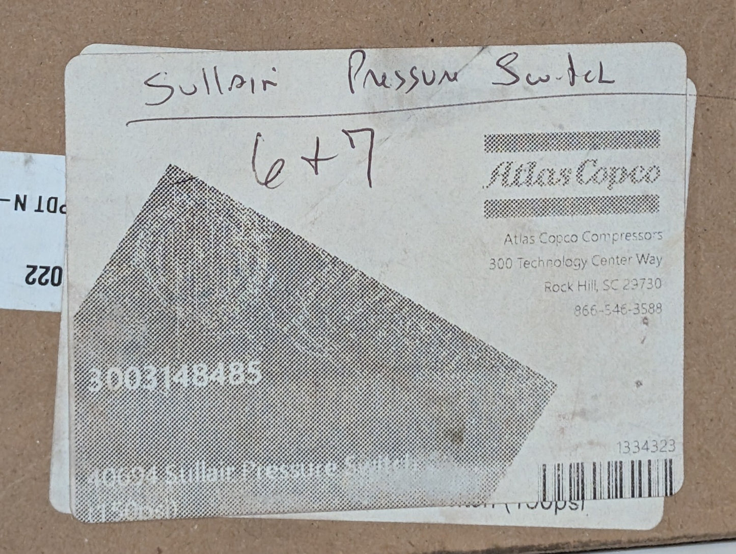 Allen Bradley Bulletin 836 Pressure Control Switch Enclosure Type 1, Made in USA
