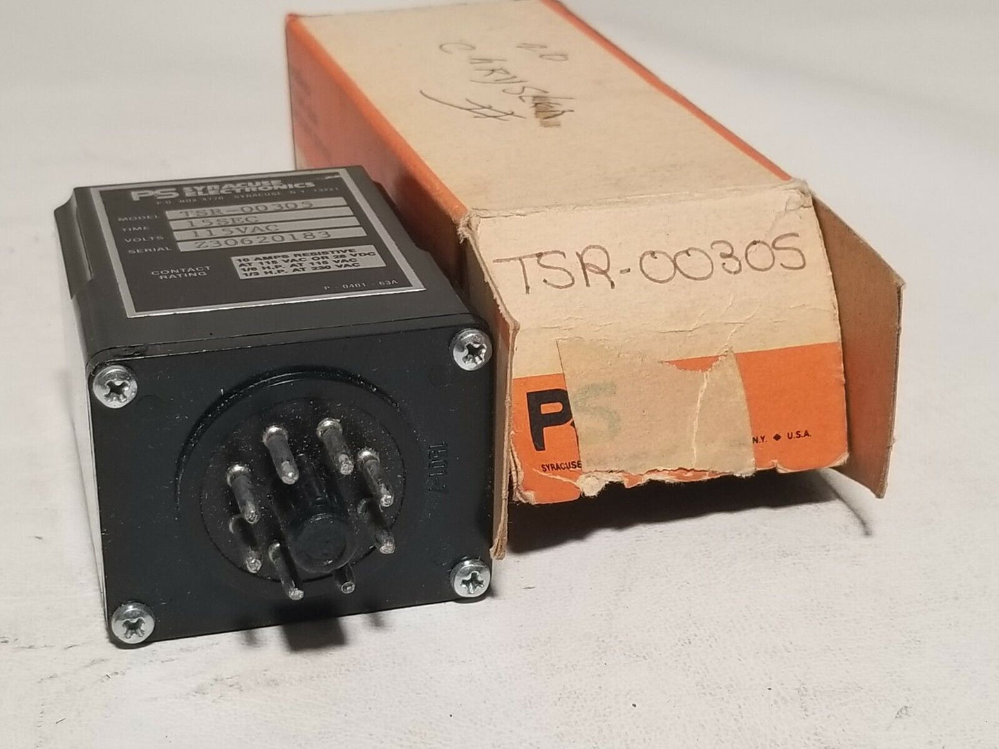 Syracuse Electronics TSR-00305 time delay relay, 15 s, 115VAC