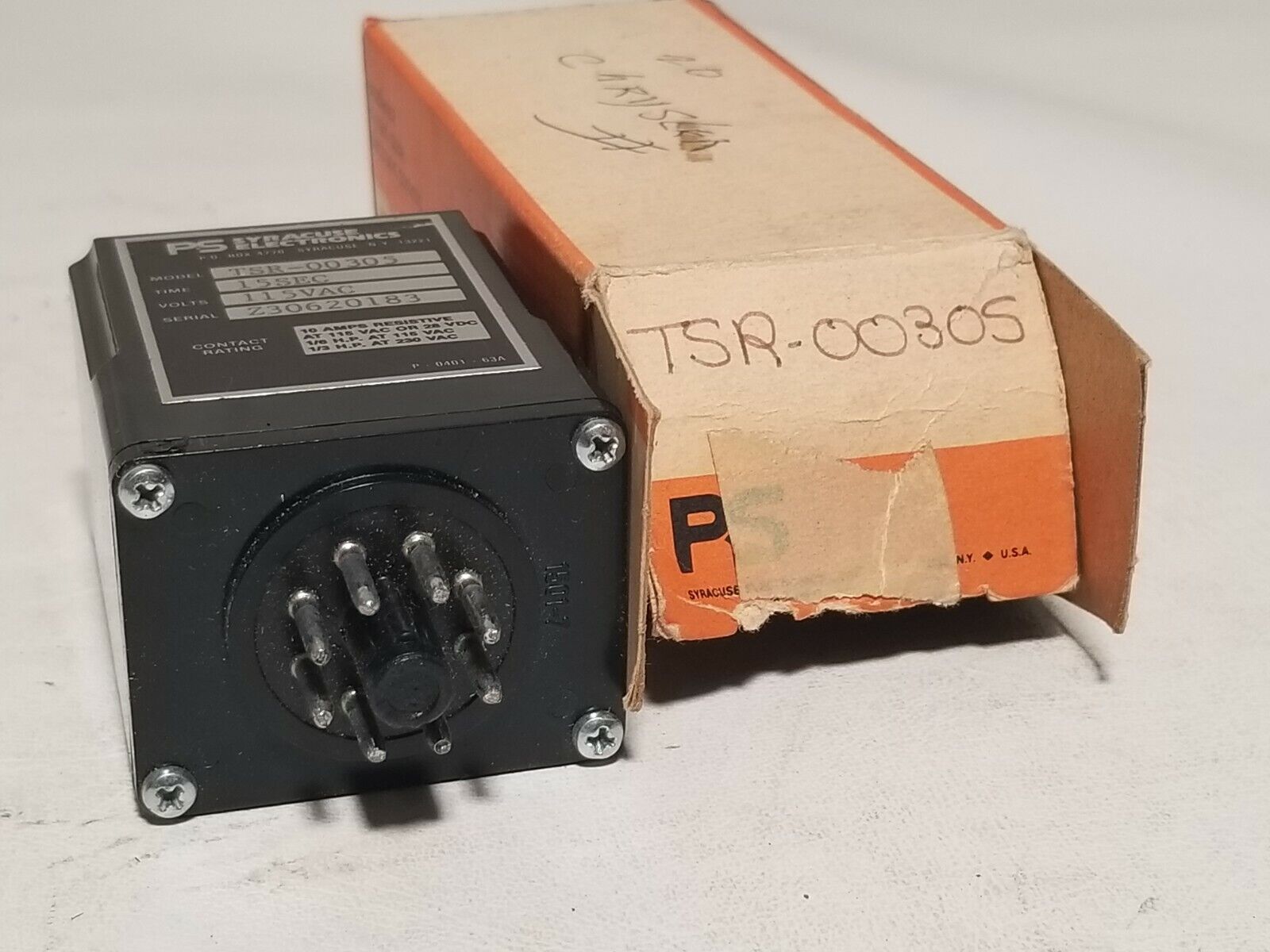 Syracuse Electronics TSR-00305 time delay relay, 15 s, 115VAC
