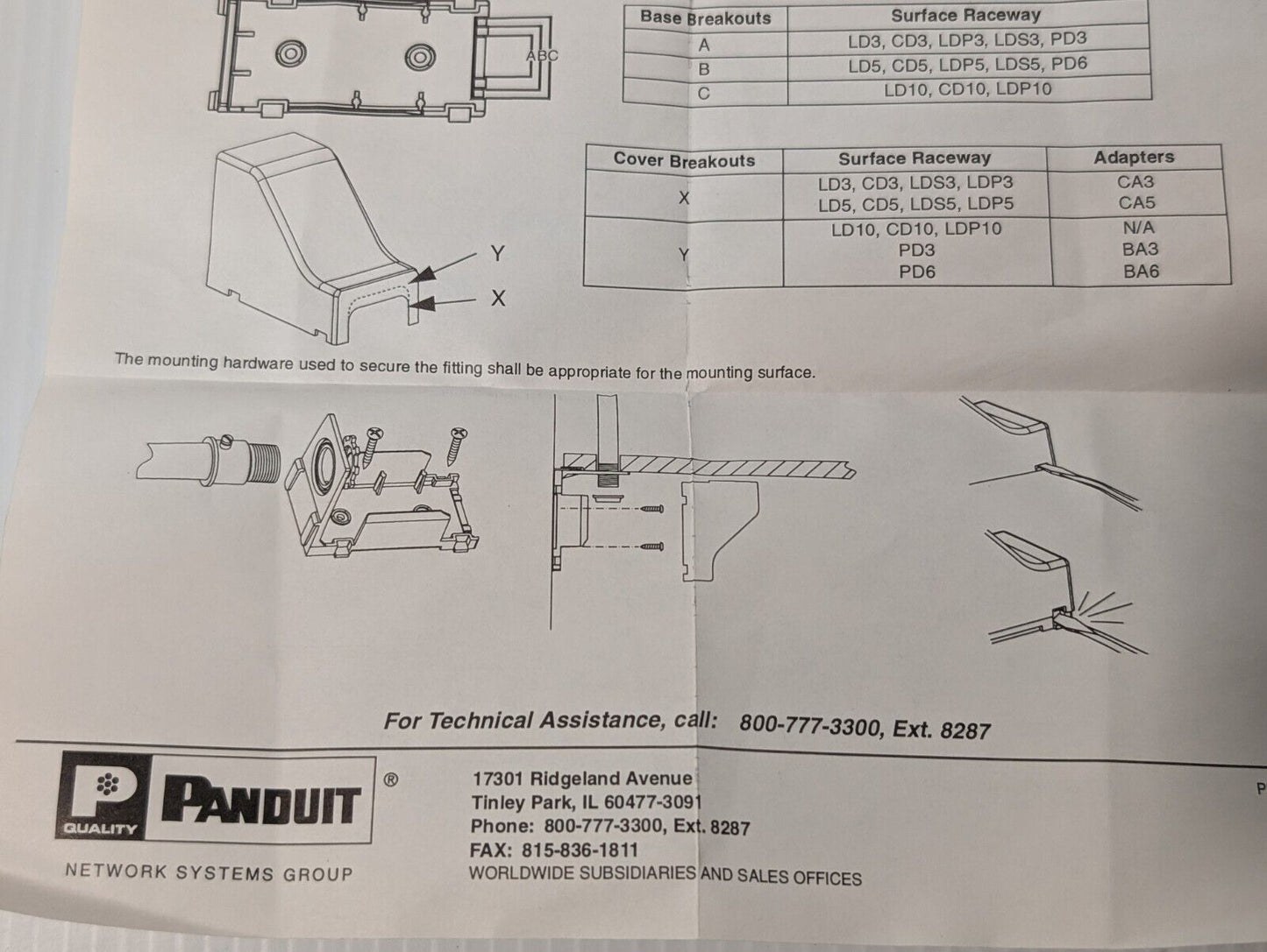 (Lot of 23) New PANDUIT DCEFXIW-X Drop Ceiling/Entrance End Fitting - Free Ship