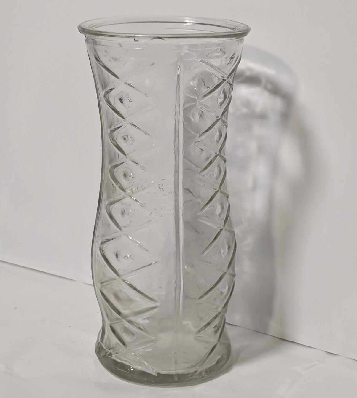 Vintage Imitation Brody Bud Vase Clear Glass, Diamond, Eye, 8.5" x 4"