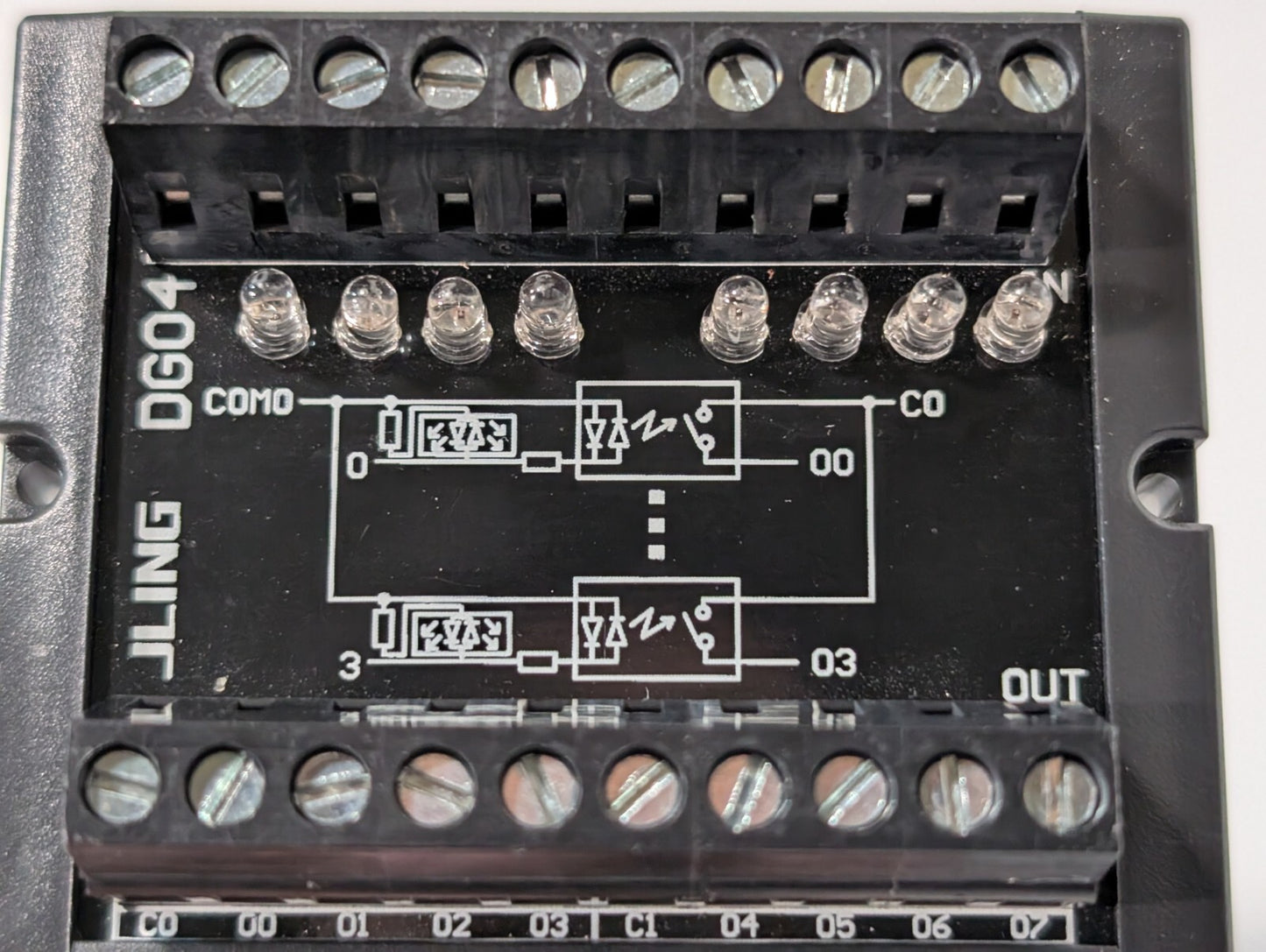 2) JLING DG04 8-Channel NPN to PNP Signal Converter 10-28VDC 10KHz Max Frequency
