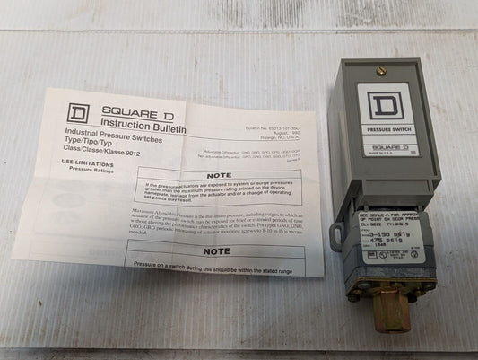 Square D 9012 GNG-5 Industrial Pressure Switch RNG 3-150 - Free Shipping+Returns