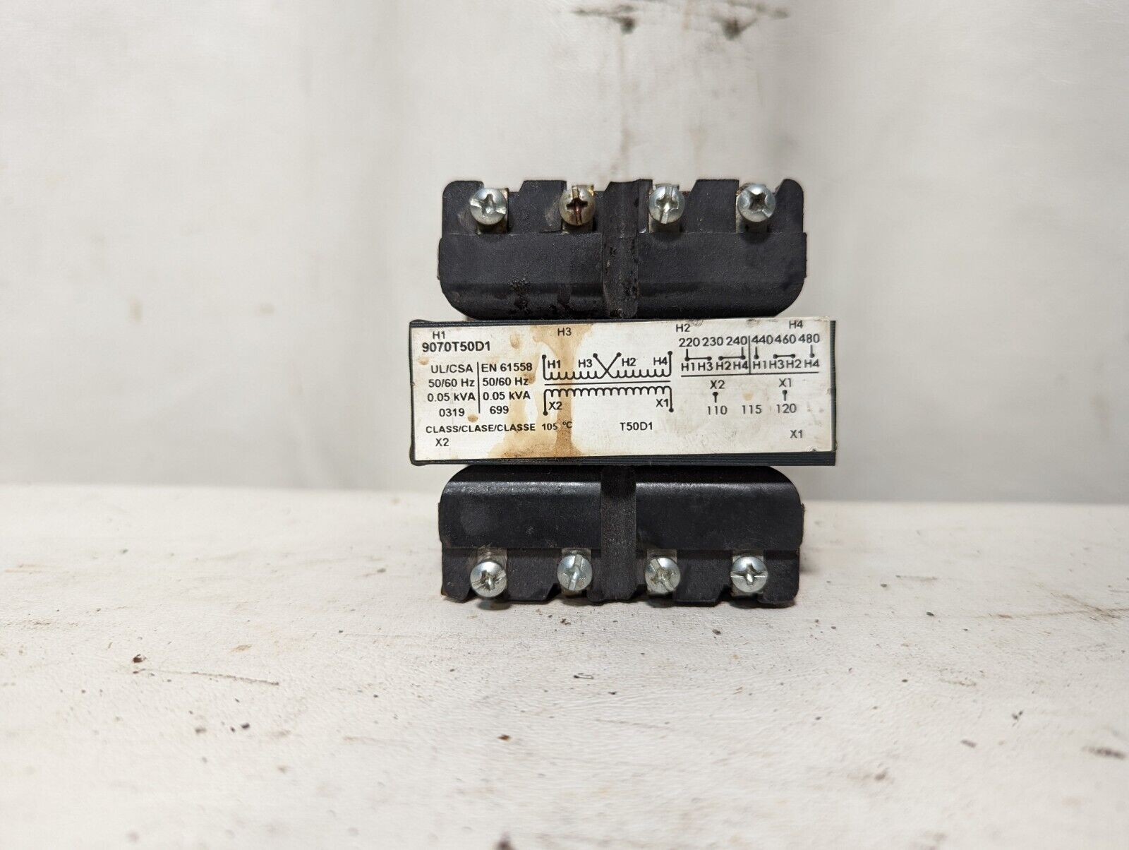 Square D 9070T50D1 0.05kVA 50/60Hz Industrial Control Transformer