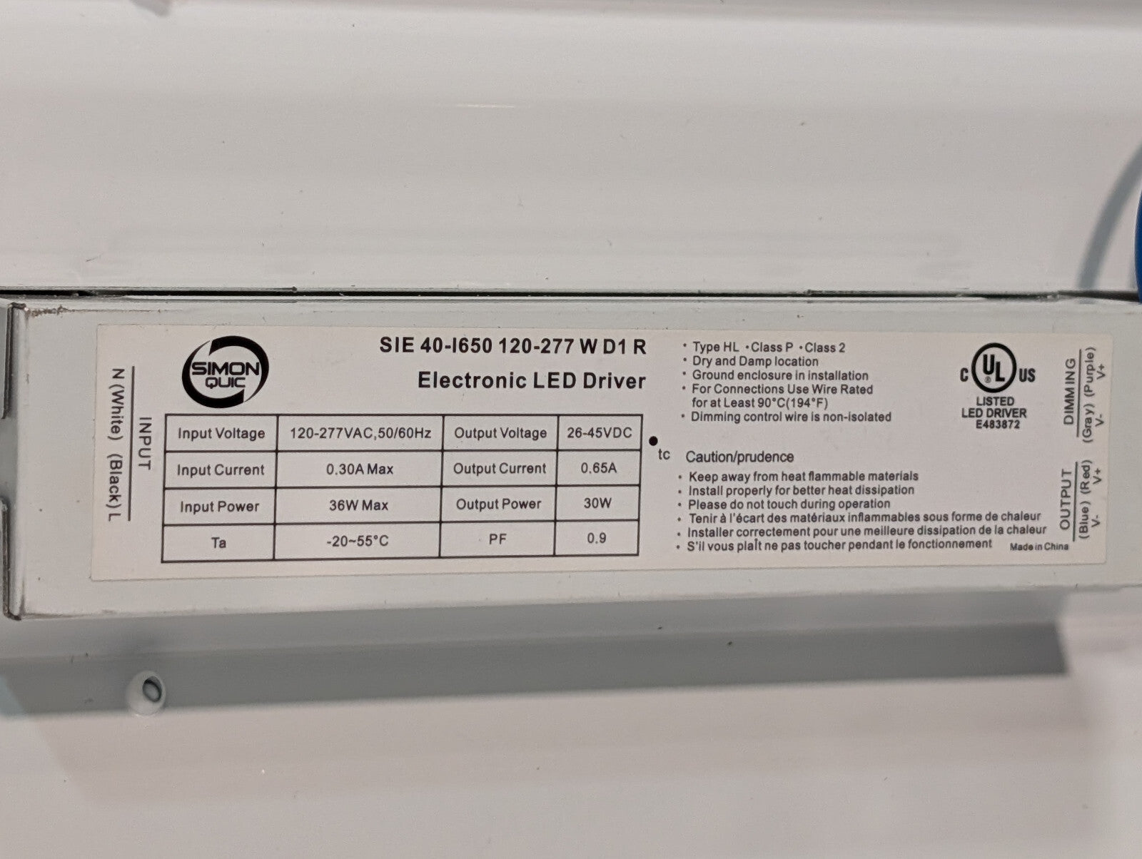 Sylvania 4' Retrofit Strip, 61476, 5000K Daylight, 0-10V Dimmable, 30W, 120-277V