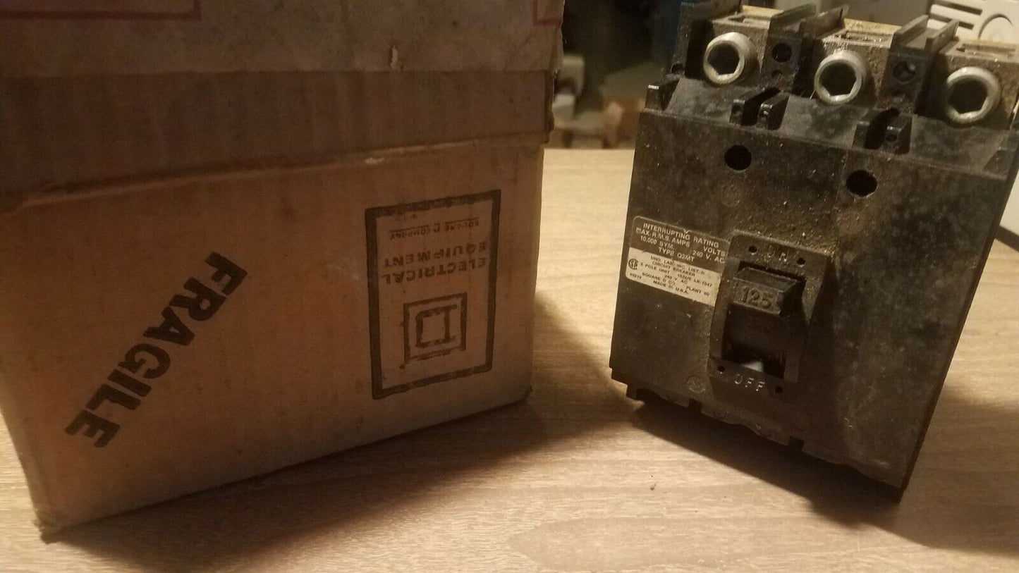 Square D Q2M-3125-MT 125 Amp 240 VAC 3 Pole Circuit Breaker Q2M3125 Q2M3125MT