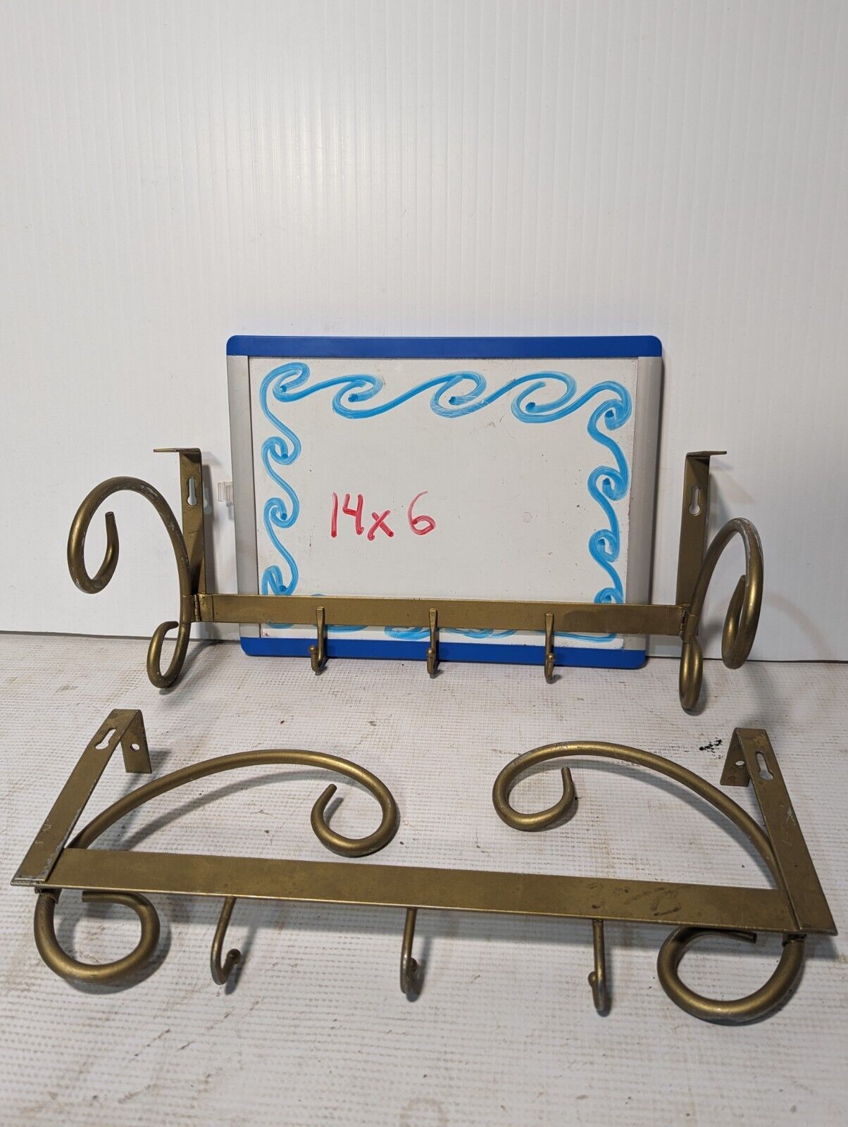 Lot of 2 Metal Scroll Hanging Wall Racks, 19 in x 6 in - Free Shipping