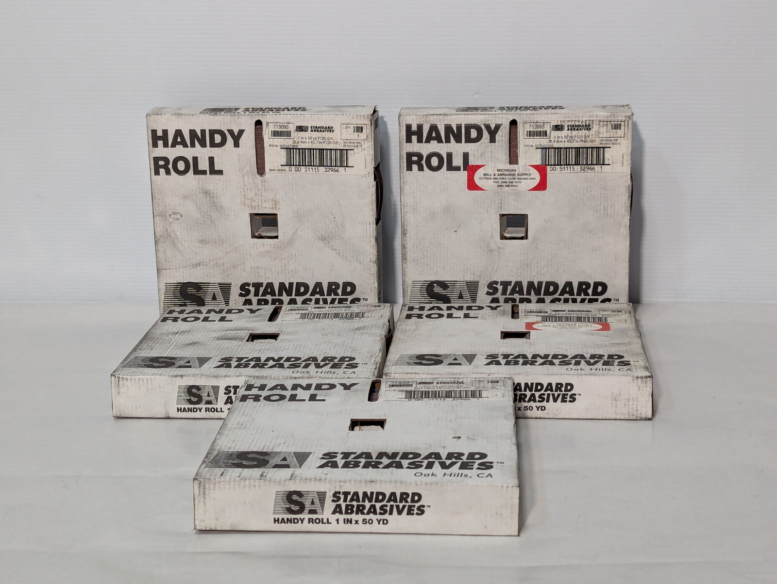 Standard Abrasives 1" x 50 Yard Handy Roll, Med P120 Grit, 66-002-0421-5, 713095