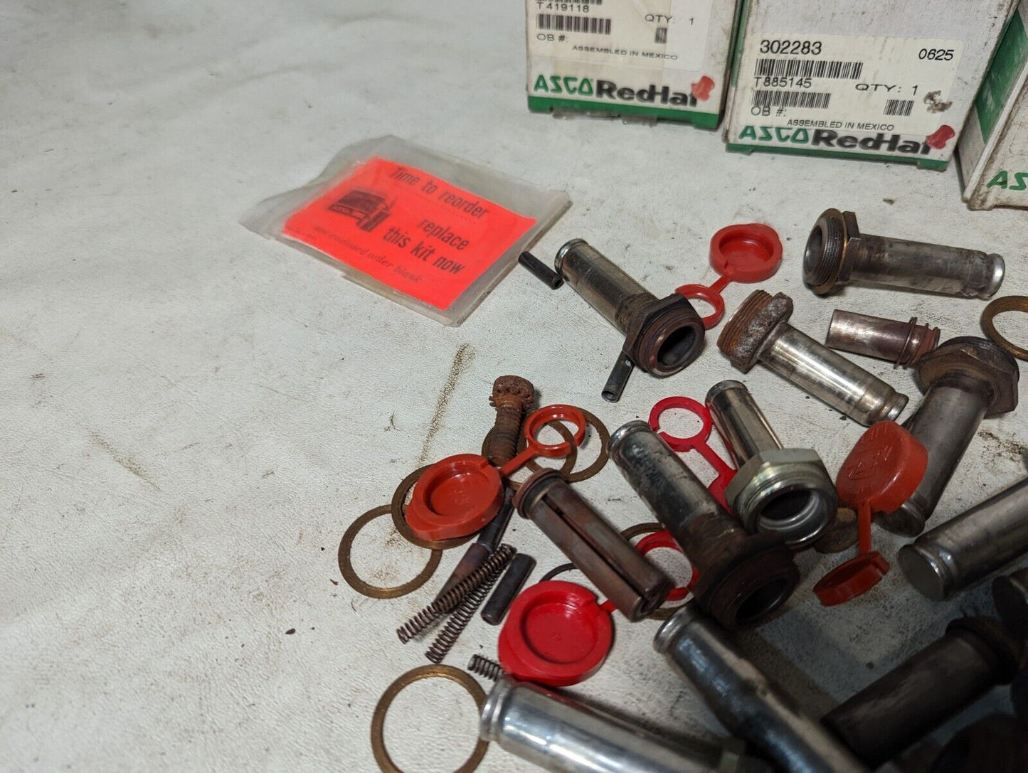 Lot of 4 partial boxes of ASCO RedHat 302283 solenoid valve repair kits