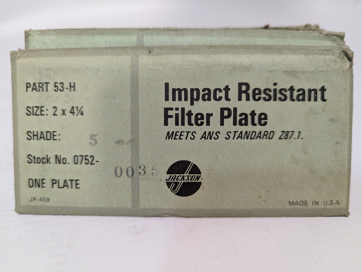 Lot of Jackson 53-H impact resistant filter plates, size 2 x 4.25, as pictured