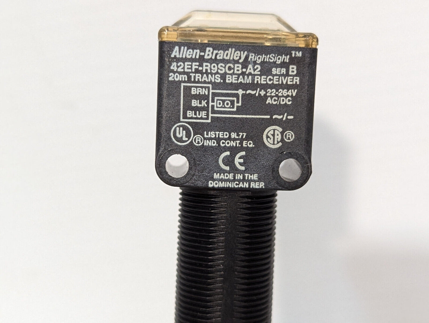Allen Bradley 42EF-R9SCB-A2 RightSight Photo Switch, Trans. Beam Receiver, 20m