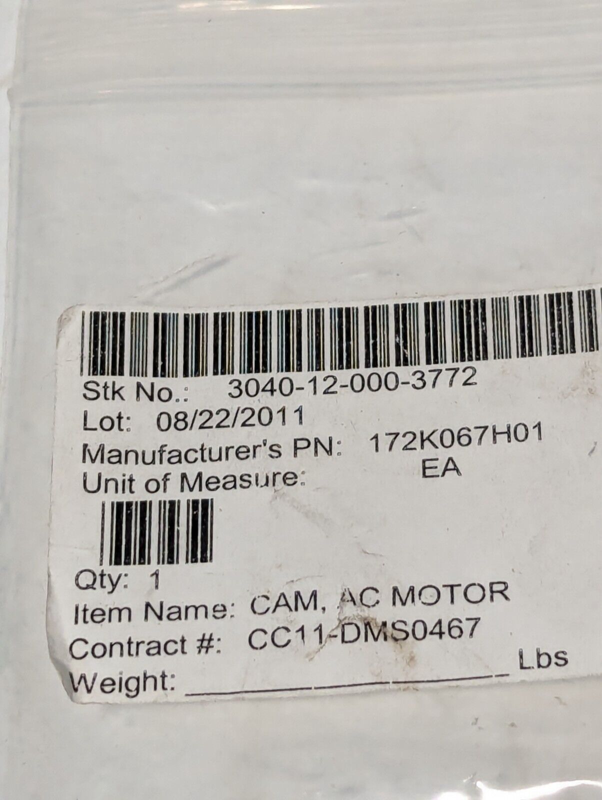 172K067H01 AC Motor Cam as pictured - Free Shipping