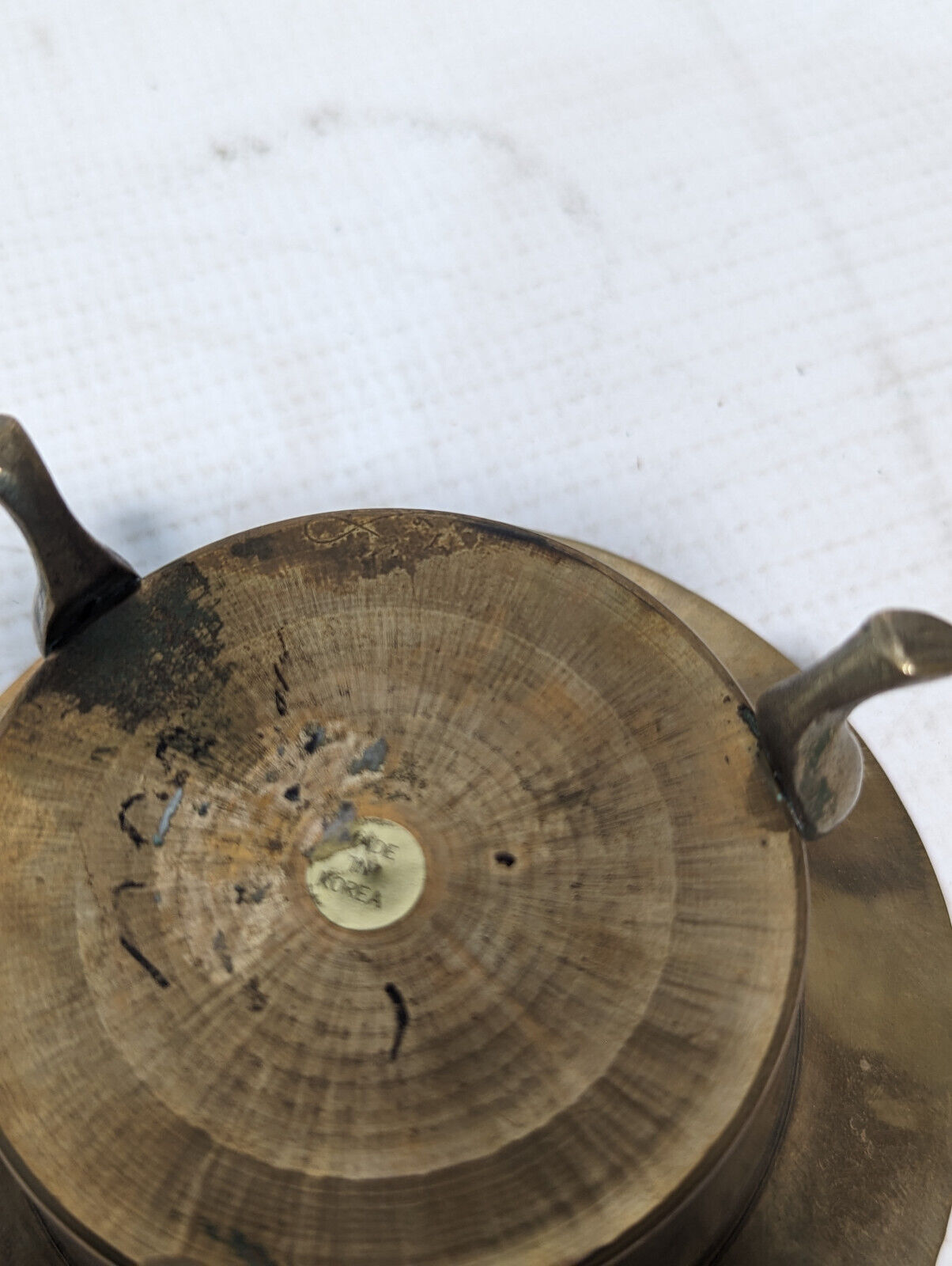 Vintage Korean Metal Ash Tray 4.5in Diameter 2in Tall