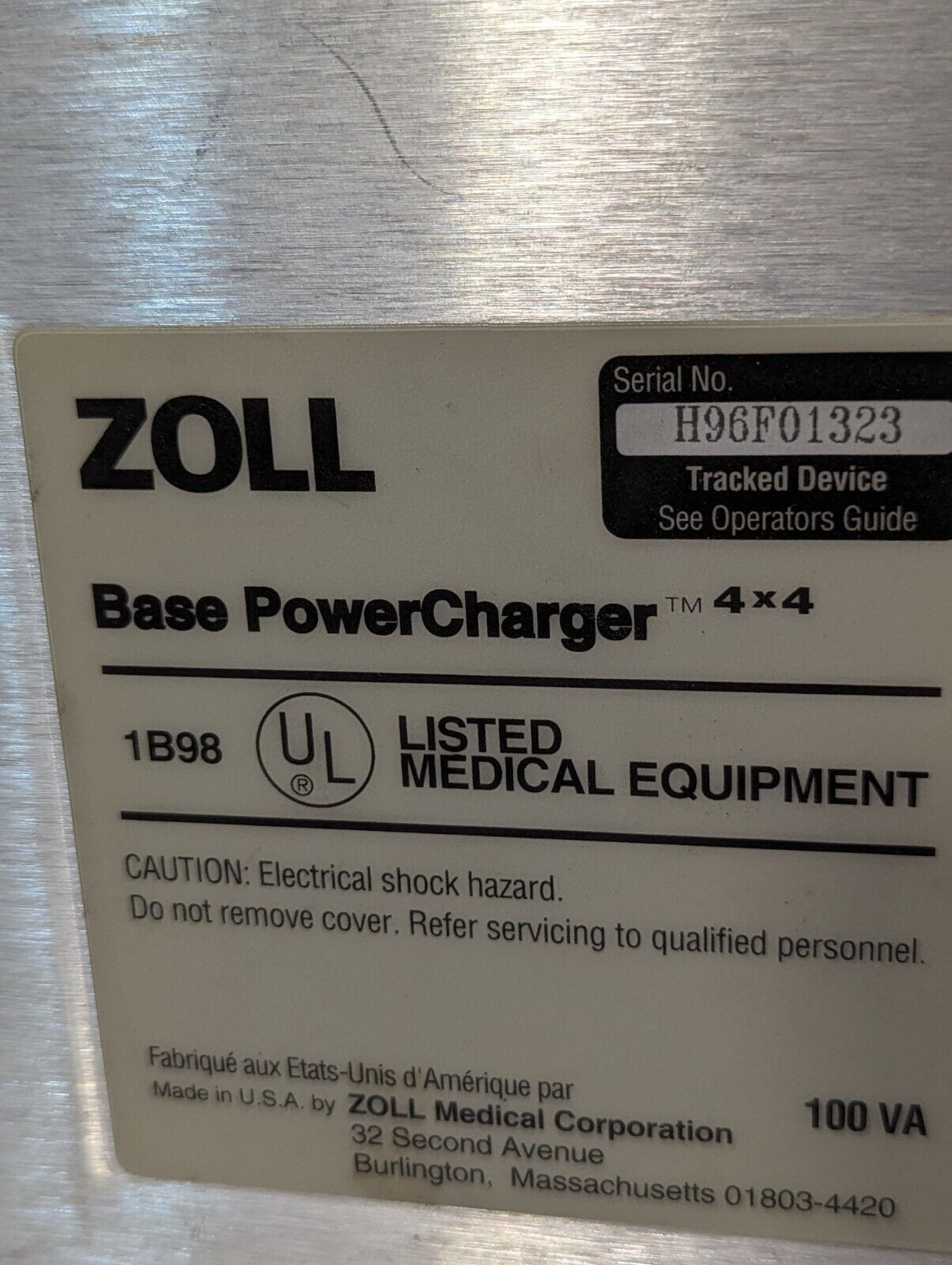 Zoll 1B98 Base PowerCharger, 4x4 - Free Shipping