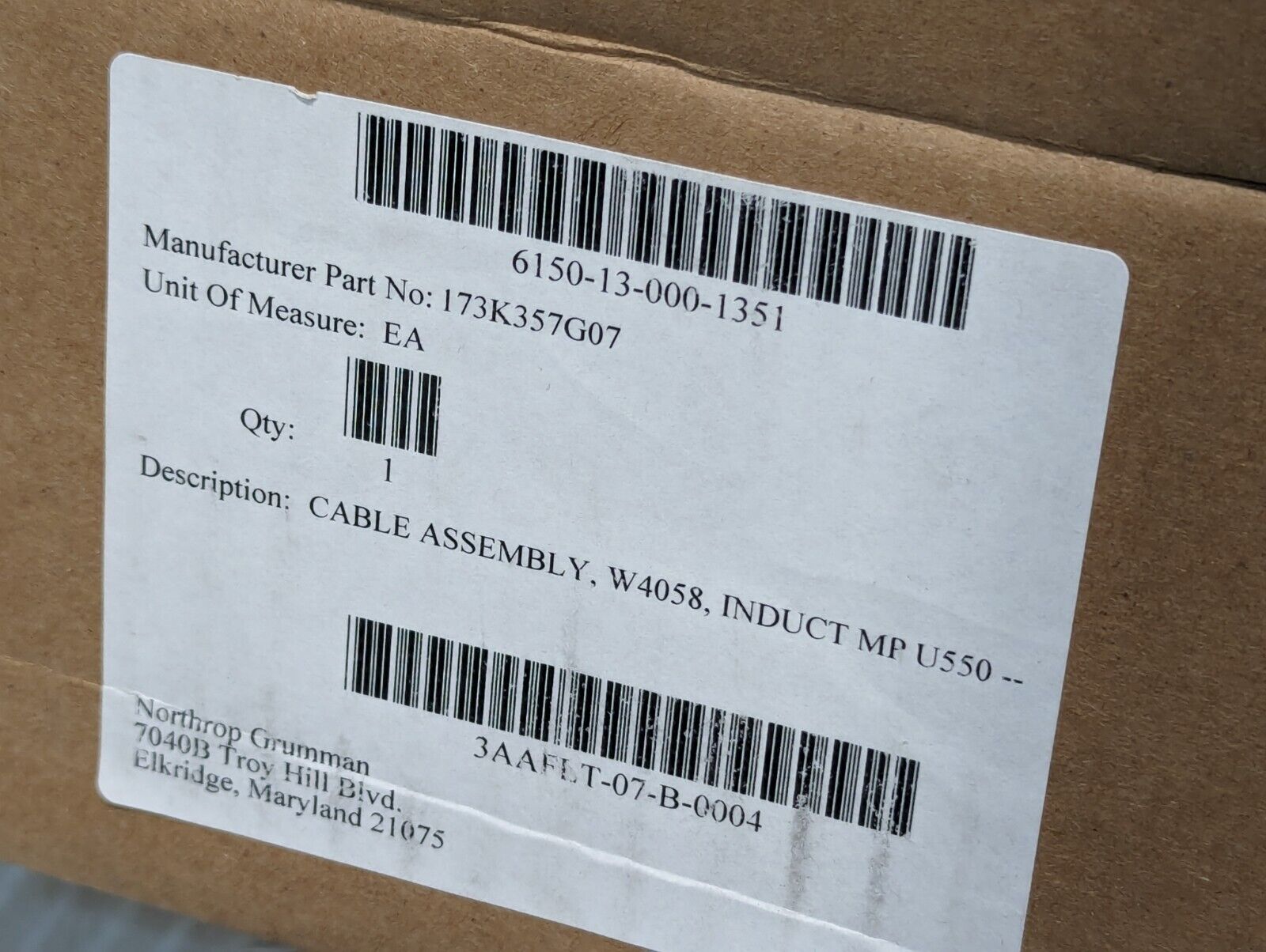 Turck 13066 Cable Assembly, ID# U2-16497, Induct MP U550, W4058