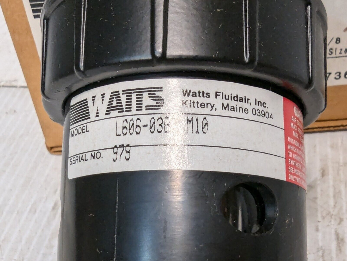 Watts Fluidair L606-03B M10 Pneumatic Lubricator, 3/8 - Free Shipping