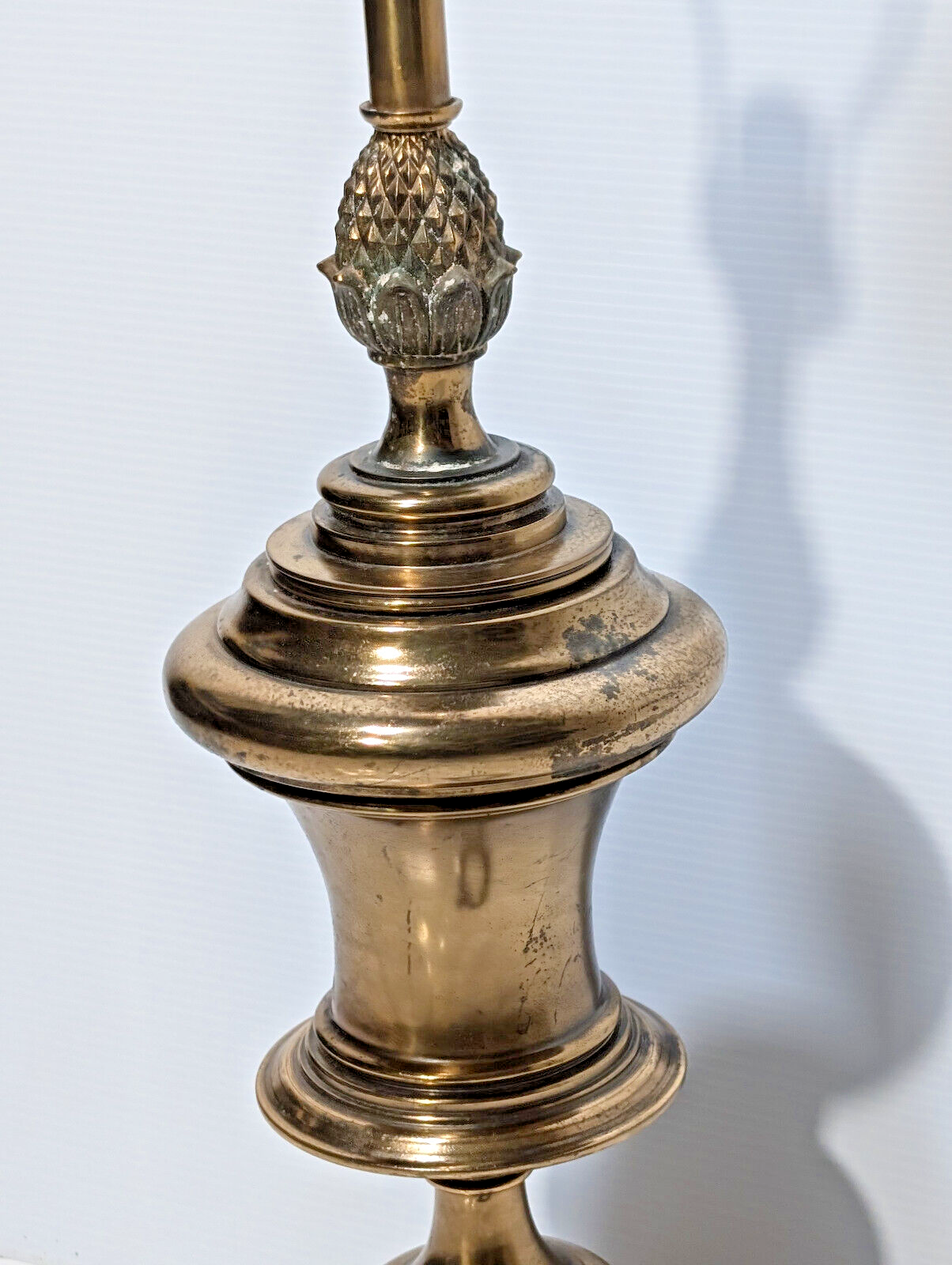 Stiffel Vintage, Antique, MCM, 34" Brass Table Lamp, Pineapple,Hollywood Regency