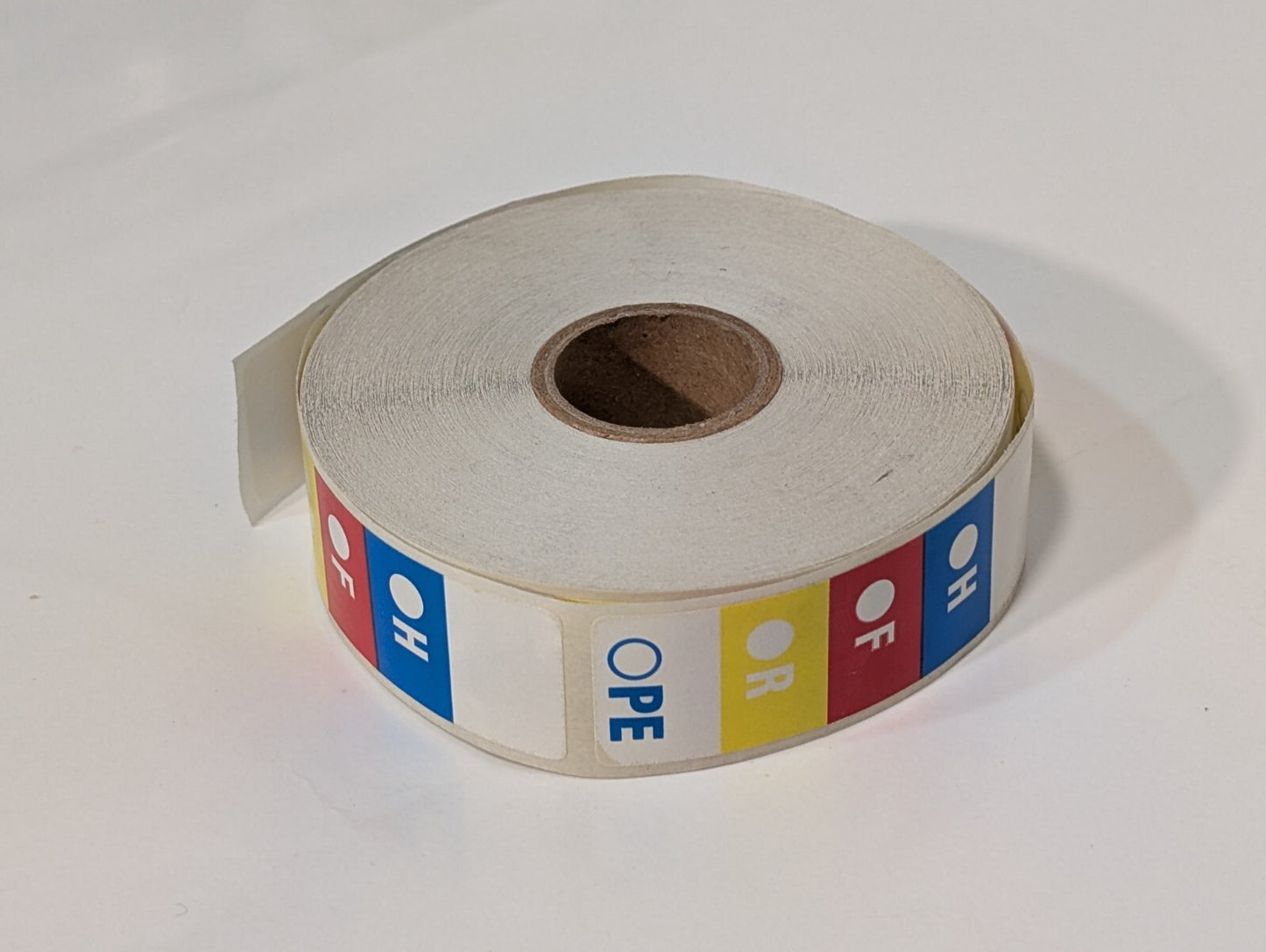 2 ROLLS -Brady 577LS Square Hmig Reactivity Labels 2.875"H x 0.875"W, Multicolor