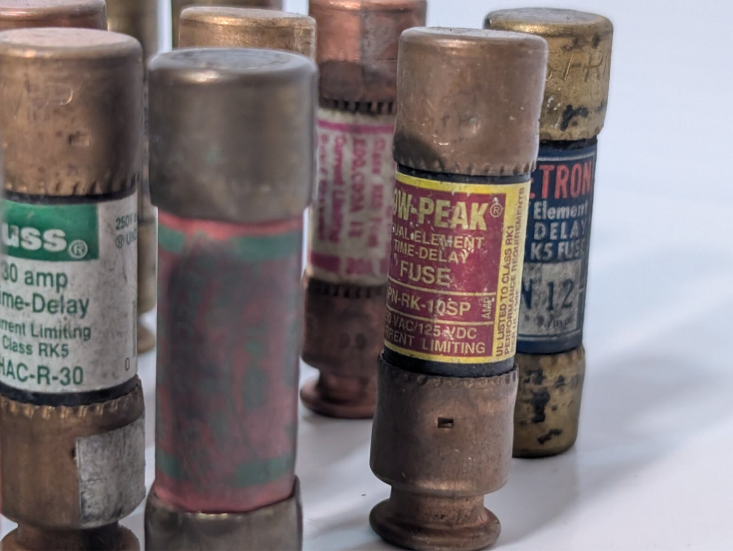 155 Assorted Fuses, Various Brands and Amps, Includes 5 FRN-R-5