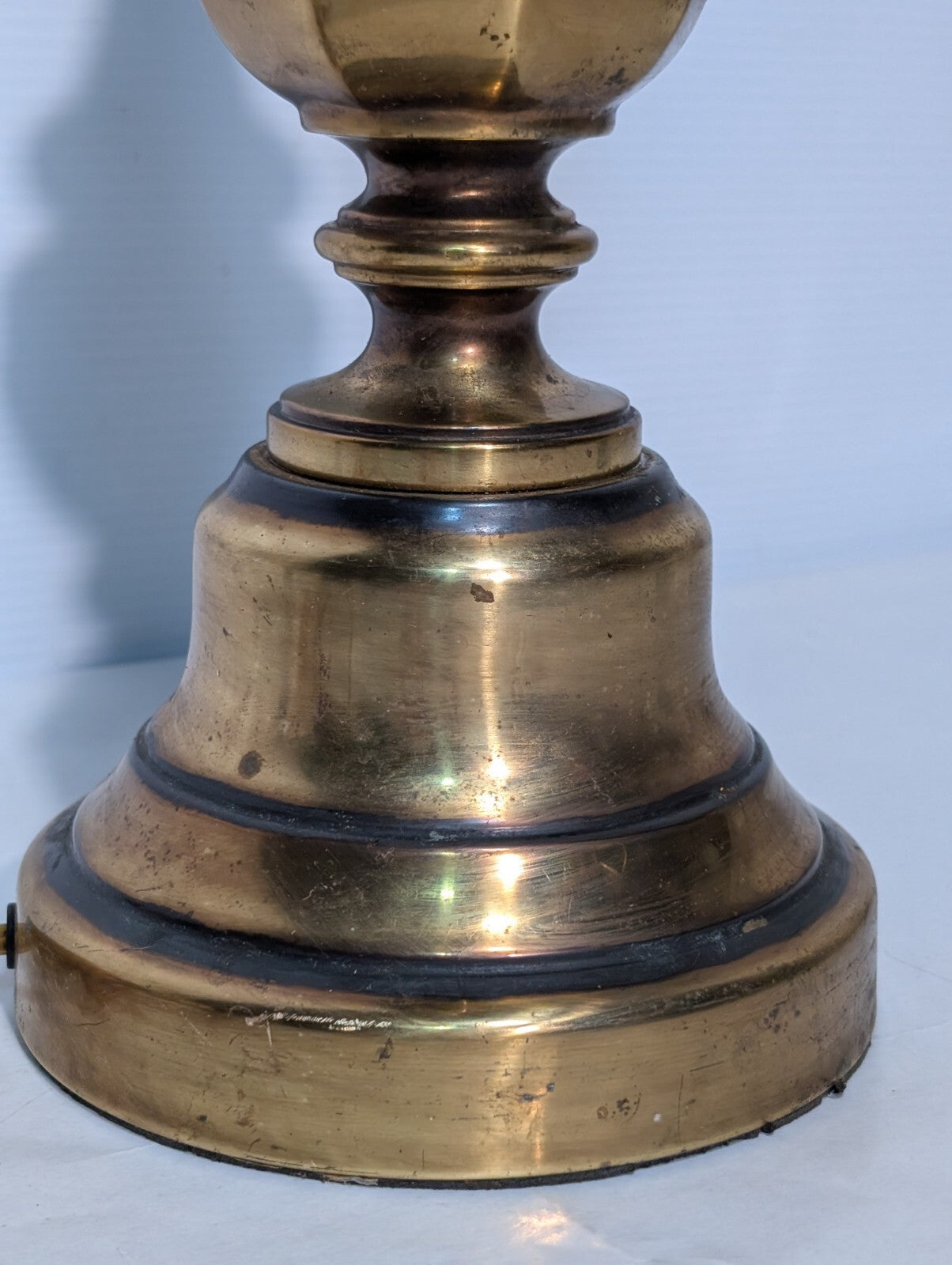 Vintage KMart Mid Century Modern Brass Table Lamp No Lamp Shade 19" Tall