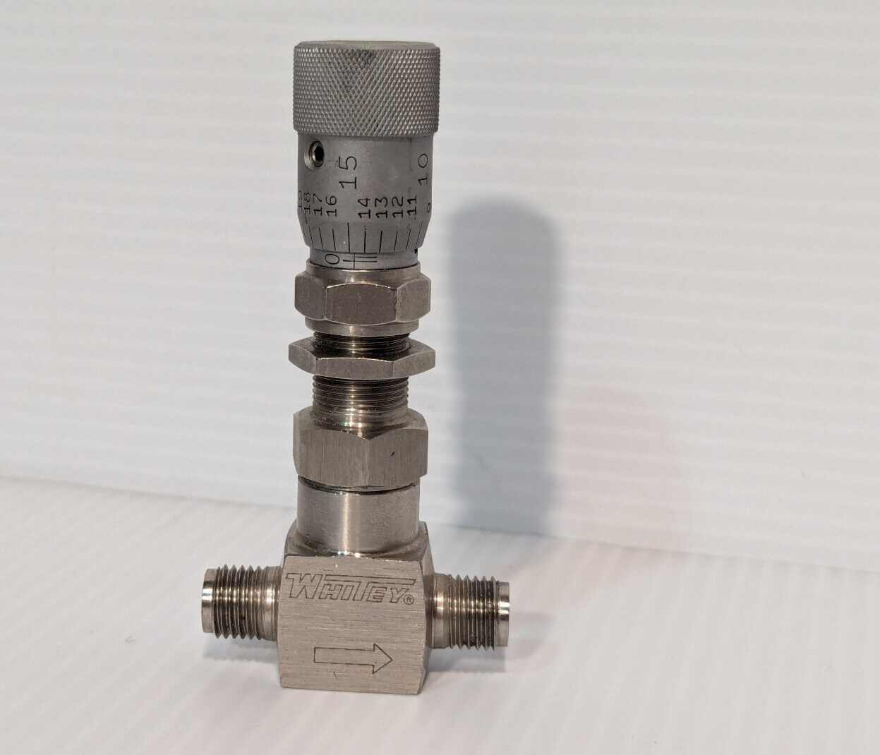 Whitey SS-22RS4 Stainless Steel High Precision Metering Valve, N2 Flow Control