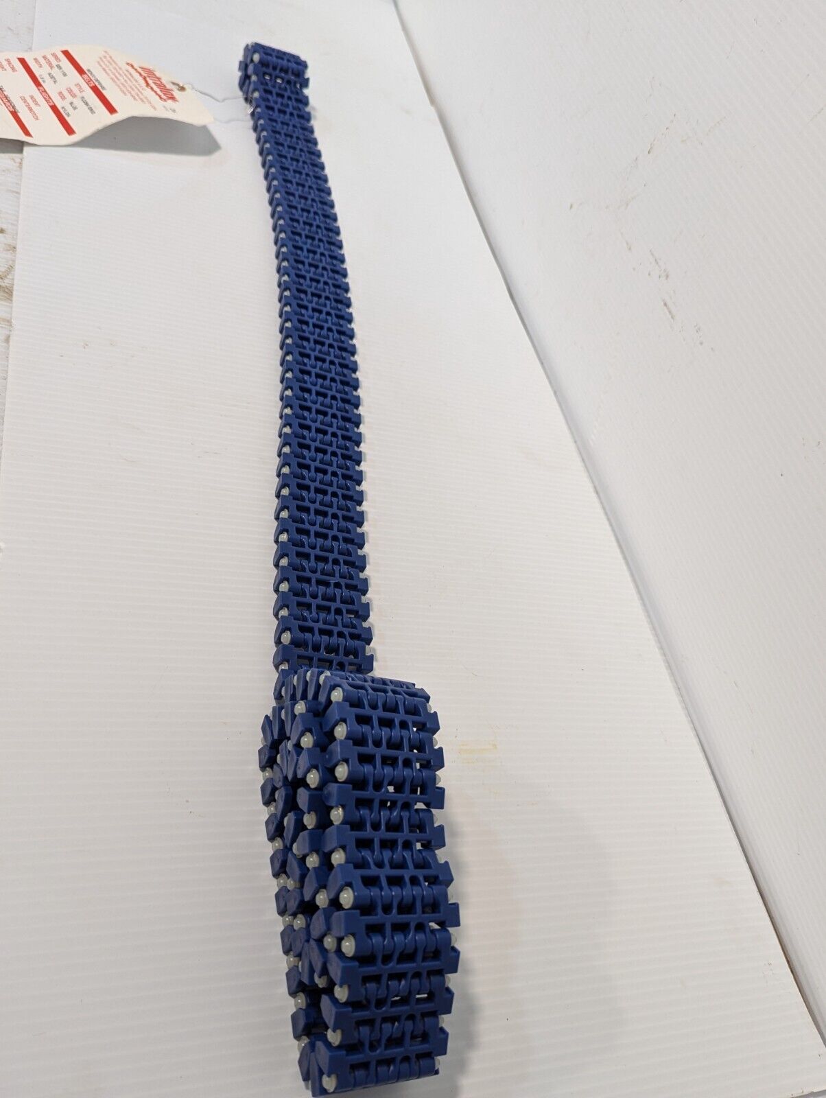 Intralox ser. 1100 acetal/nylon belt, 1.8 inches wide, 4.15 ft long, 83 rows