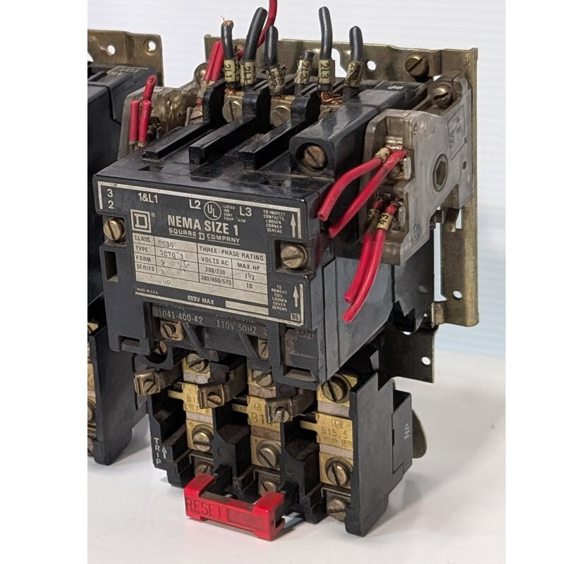 Square D 8536 SCT0-3 Motor Starter, NEMA Size 1, Series A, Form S, 110\120V Coil