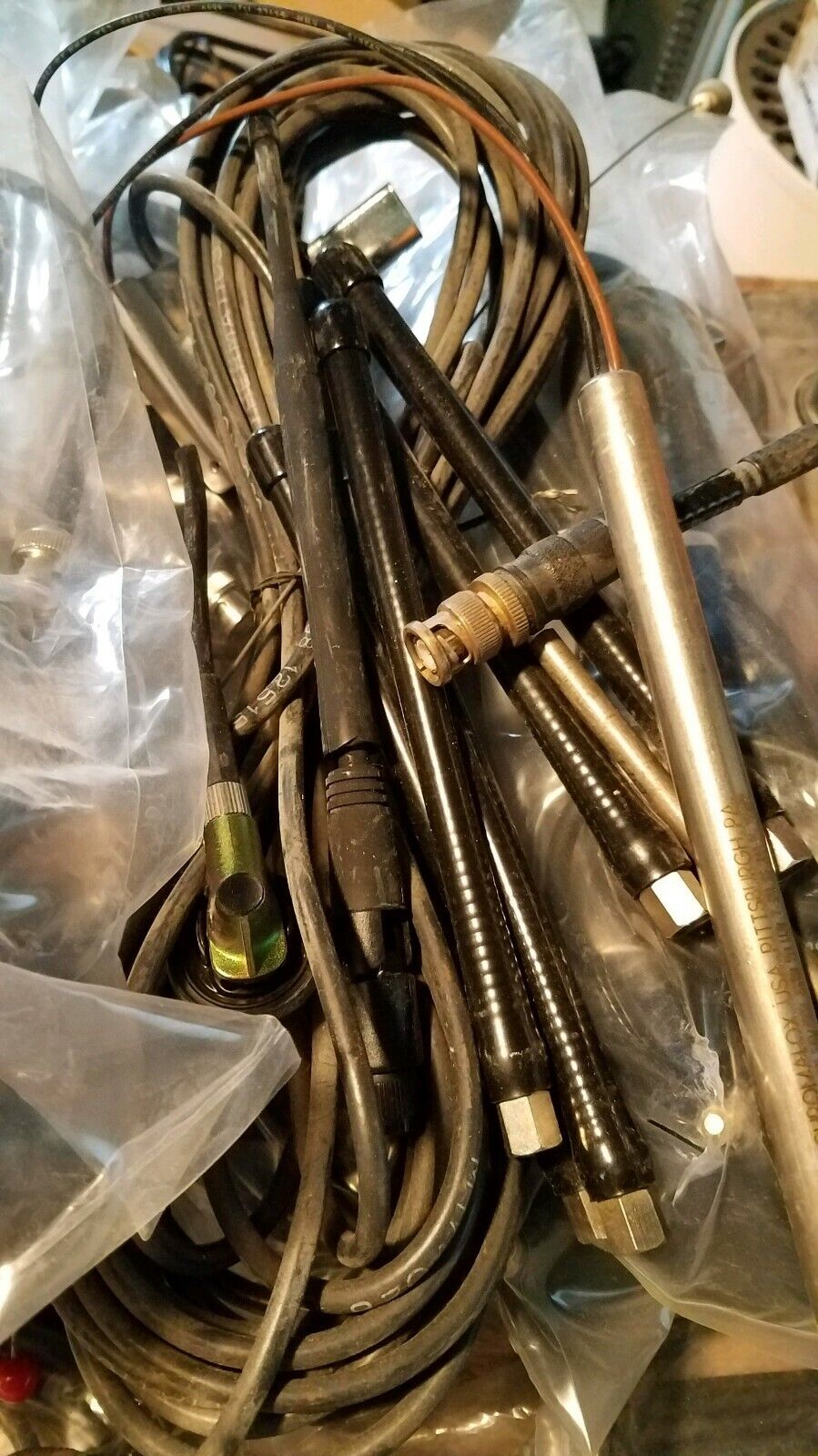 24 Assorted Motorola antennas, seemingly from the CLR-87 series, extra bases
