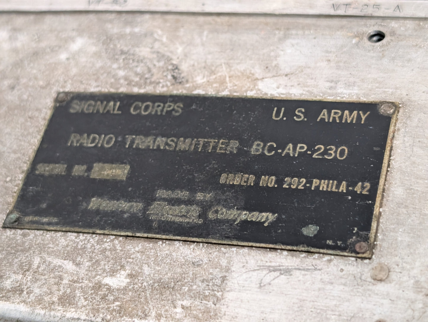 Weston Electric U.S.Army Signal Corps BC-AP-230 Radio Transmitter, 507 Antenna