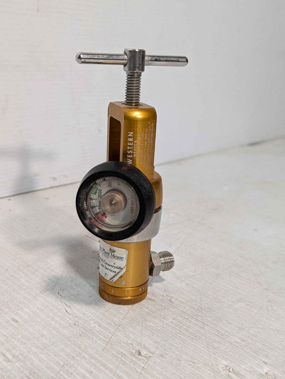 Western Medica OPL-821 Oxygen Regulator 1/4 to 15 LPM, 3000 PSI Max - Free Ship