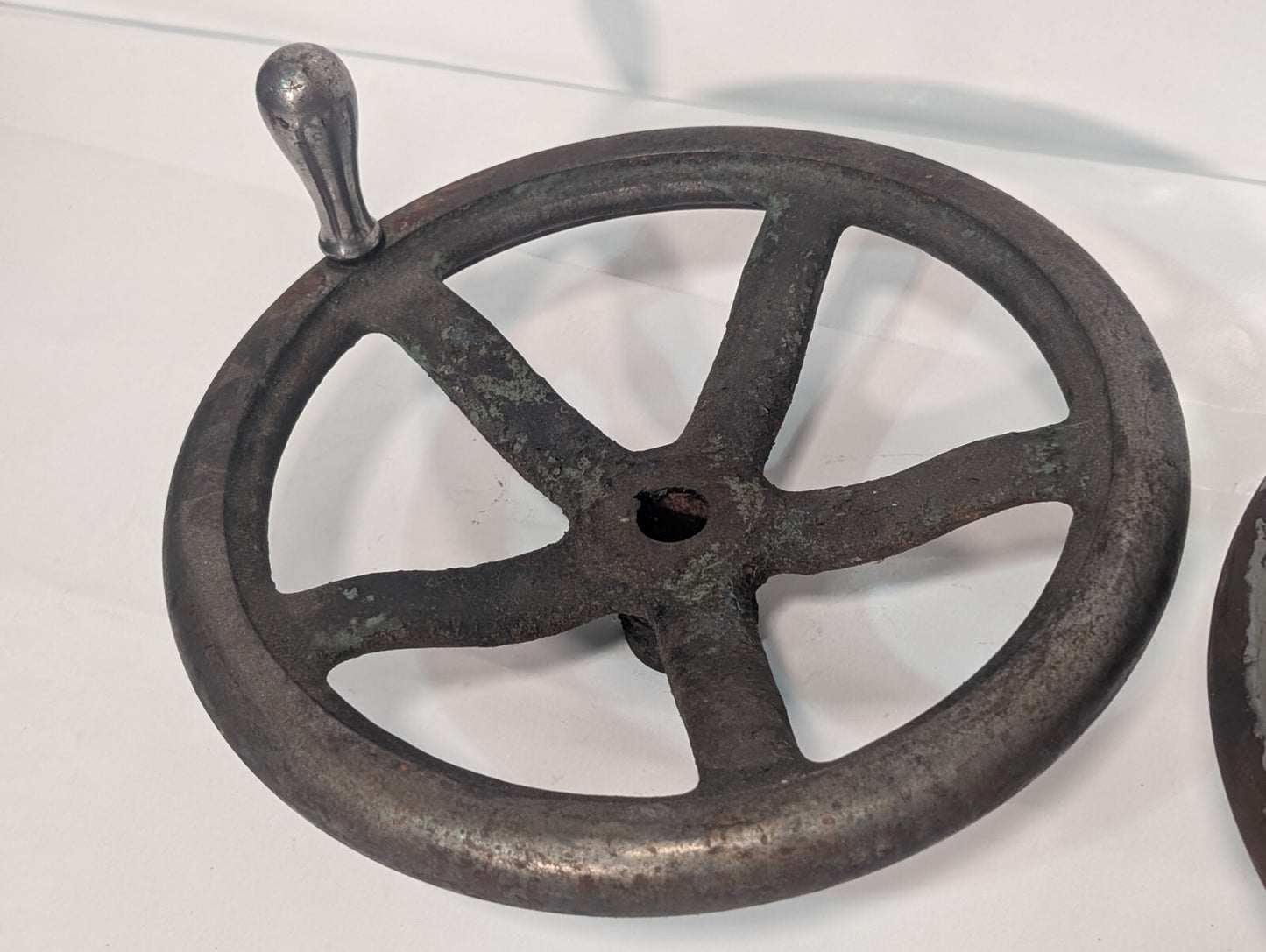 12" Cast Iron 5 Spoke Curved Hand Wheel USA Made