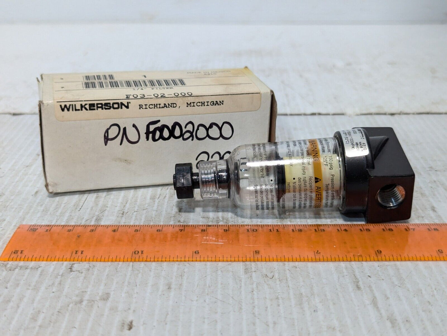 Wilkerson F03-02-000 Pneumatic Particulate Filter - Free Shipping