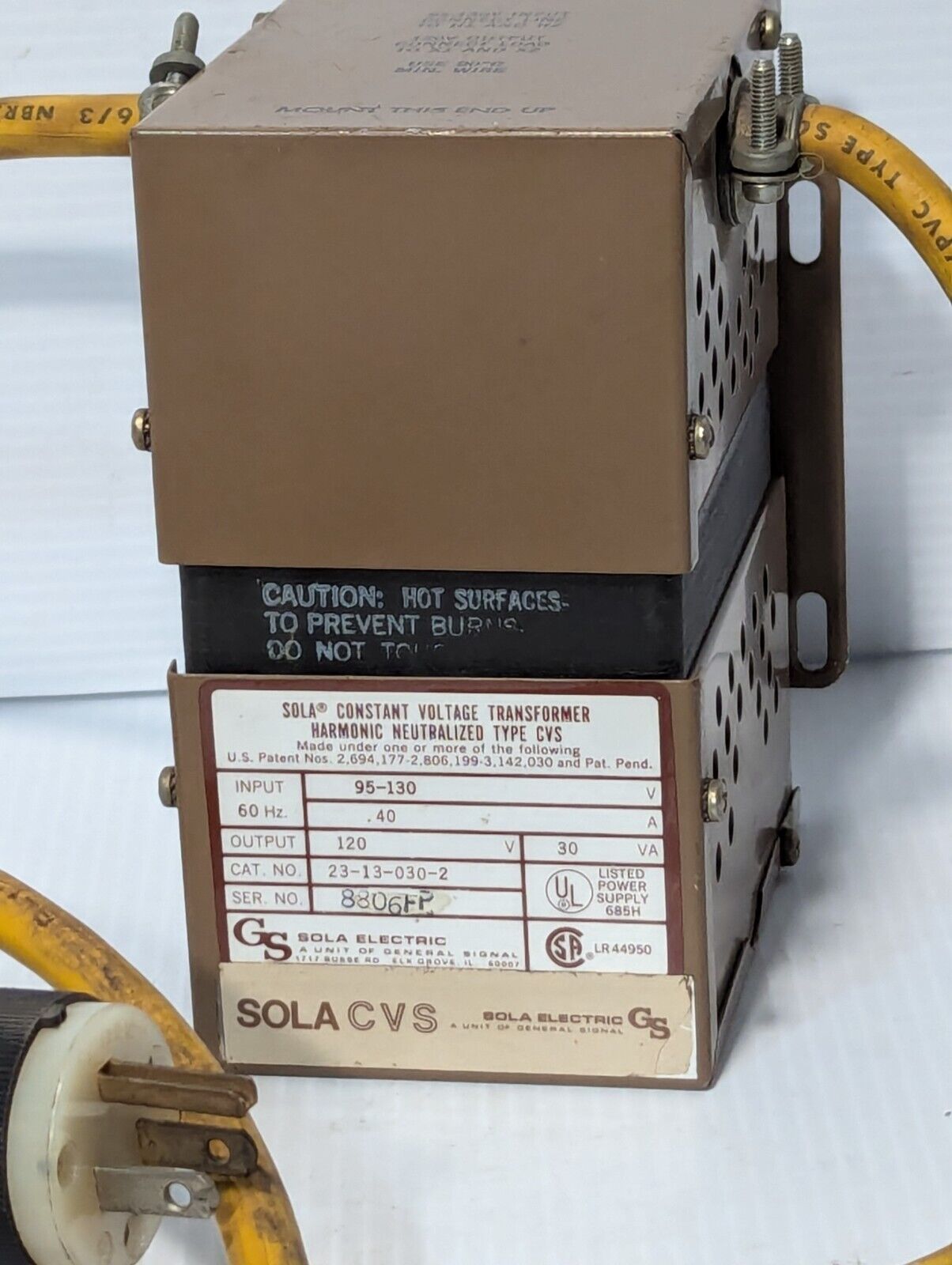 Sola 23-13-030-2 Constant Voltage Transformer - Free Shipping