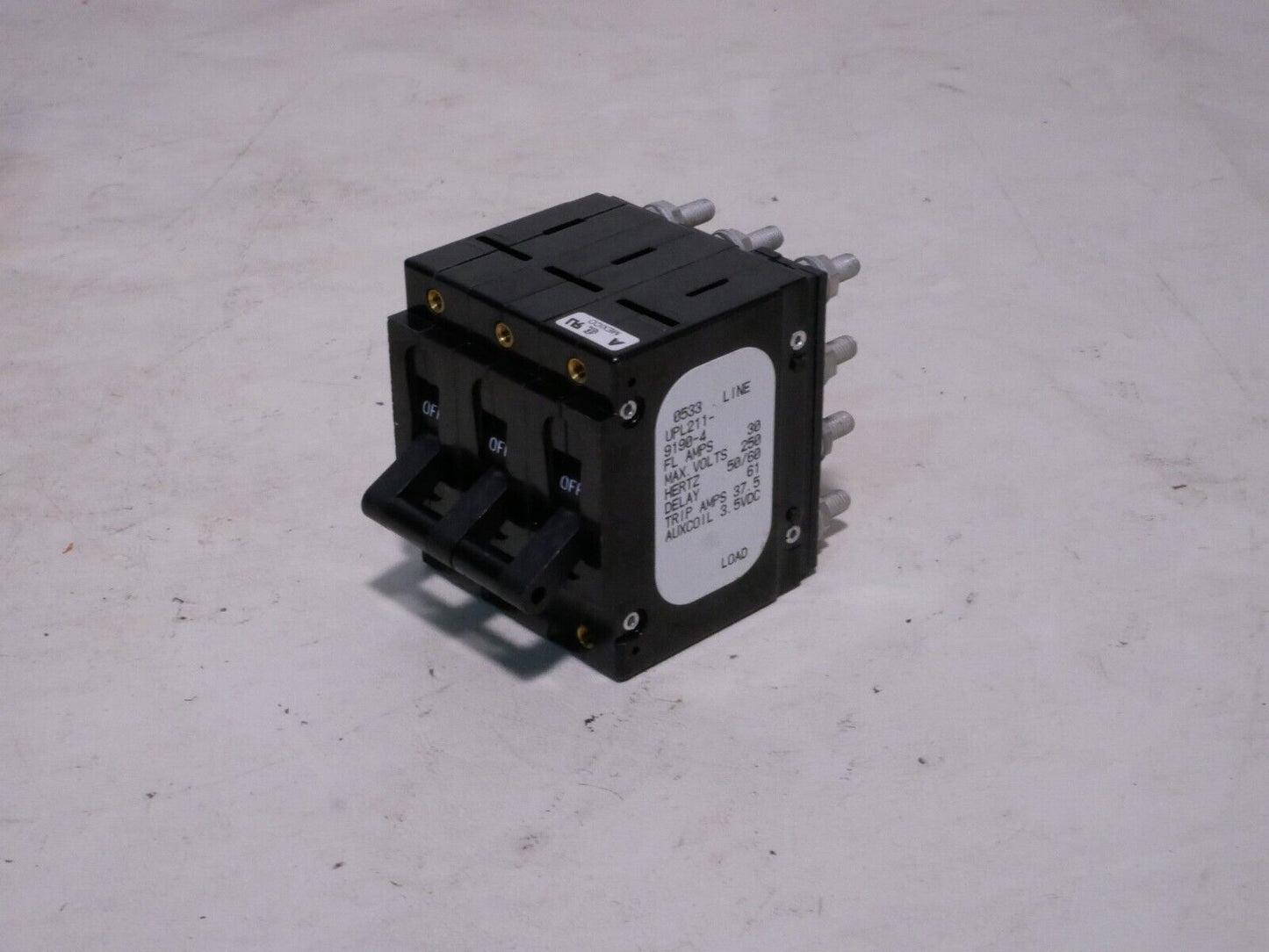 Airpax UPL211-9190-4 Circuit Breaker, 30A, 3 Pole, 250VAC