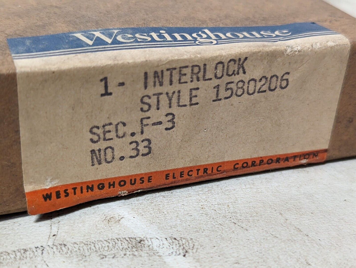 Westinghouse interlock style 1580206, sec. F-3, no. 33