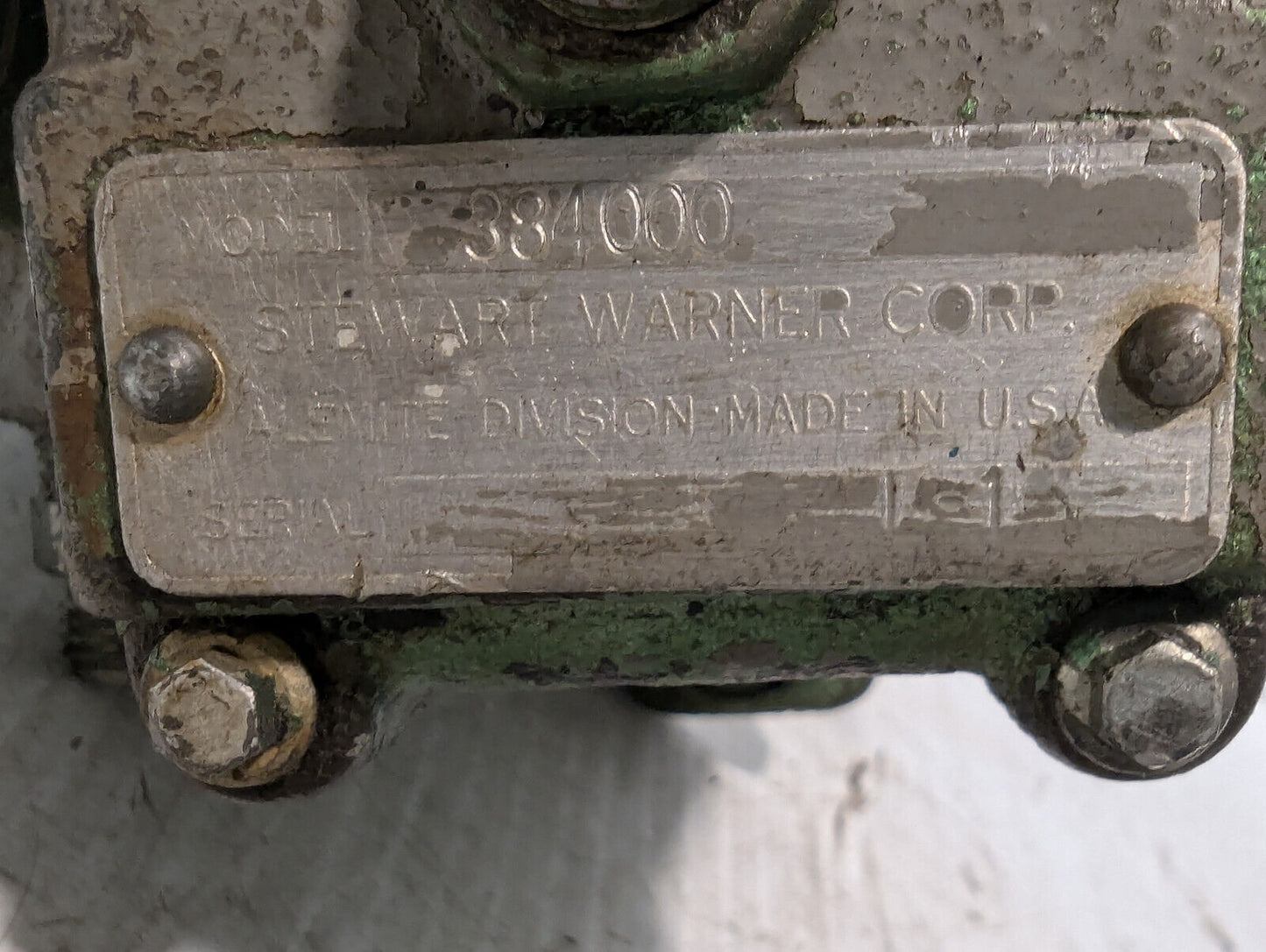 Alemite, Stewart Warner, 383978 Pressure, Pump, Hydraulic, Unknown Part, 384000