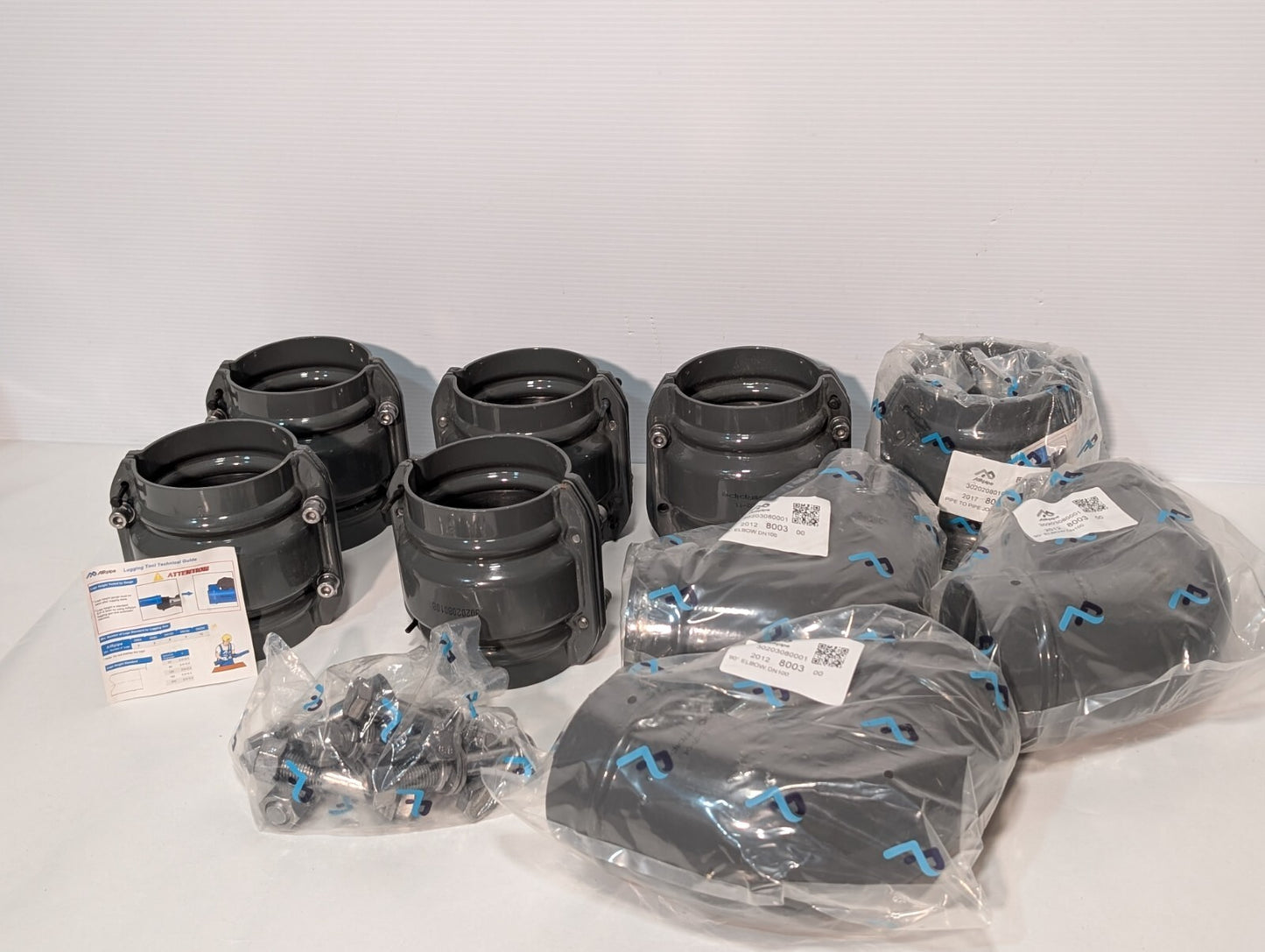 Airpipe 30203080001 Equal 90 Elbow - With Two Union Connectors 30202080108, 4"